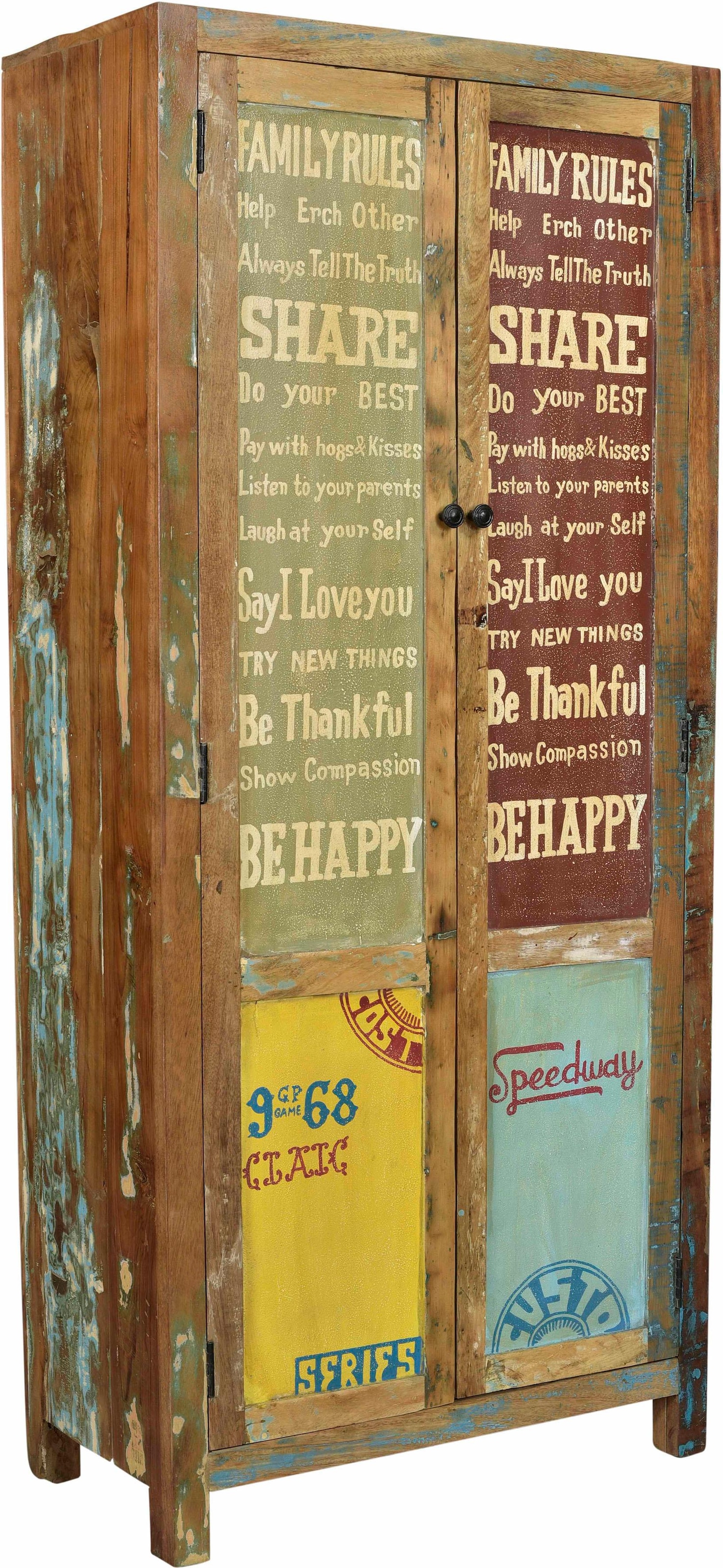 SIT Stauraumschrank »Speedway«, aus recyceltem Altholz, Breite 80 cm, Shabby  Chic, Vintage | BAUR
