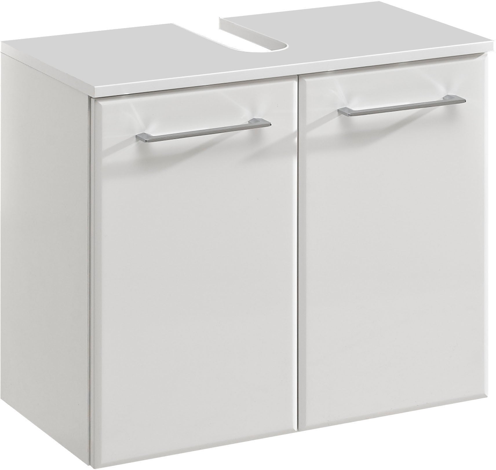Saphir Badmöbel-Set »Quickset 376 5-teilig, Waschbeckenunterschrank und LED-Spiegelschrank«, (Set, 5 St.), in Weiß Hochglanz, inkl. Türdämpfer, ohne Waschbecken, 9 Türen