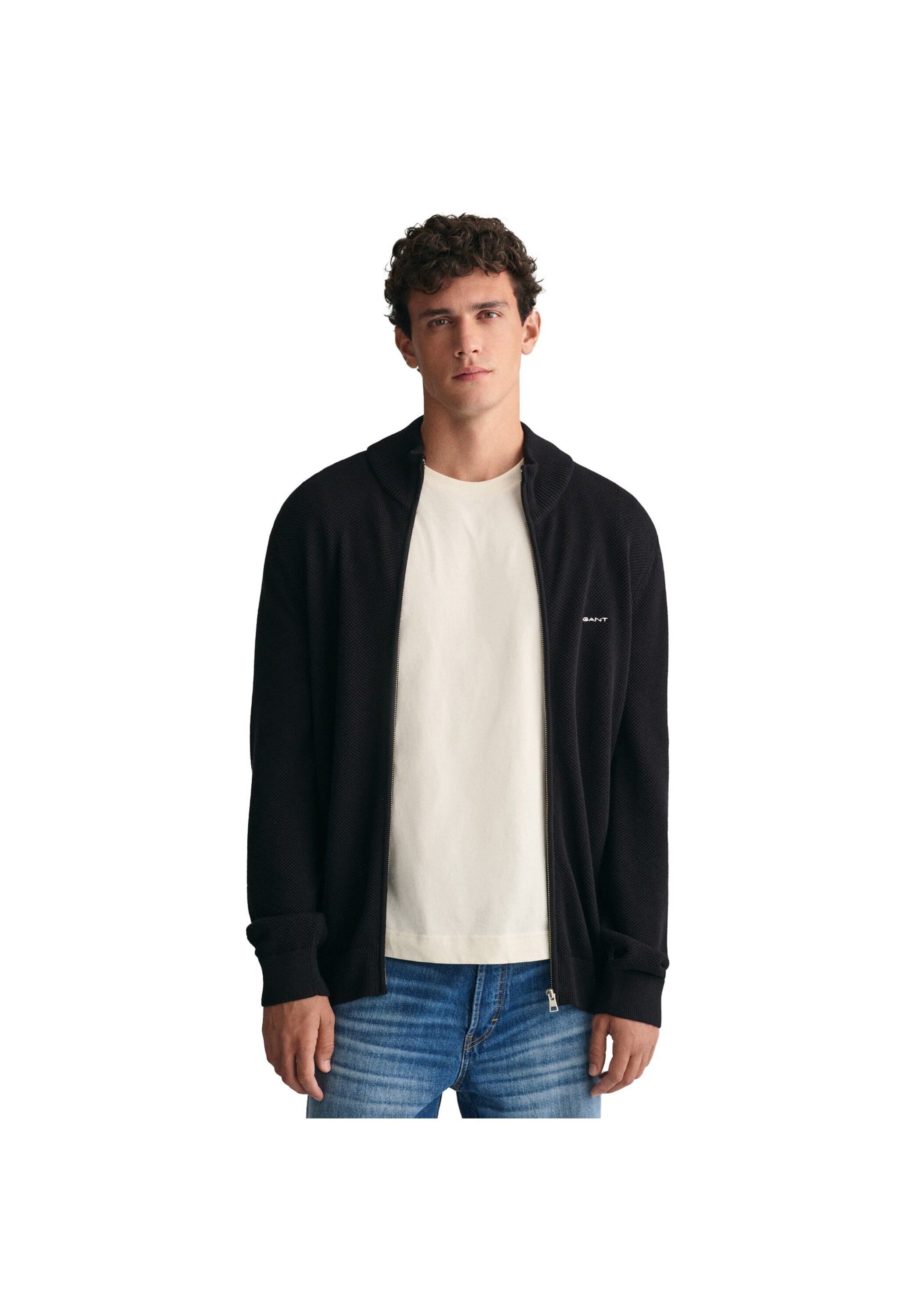 Gant Sweatshirt »Strickjacke COTTON PIQUE HALF ZIP CARDIGAN«