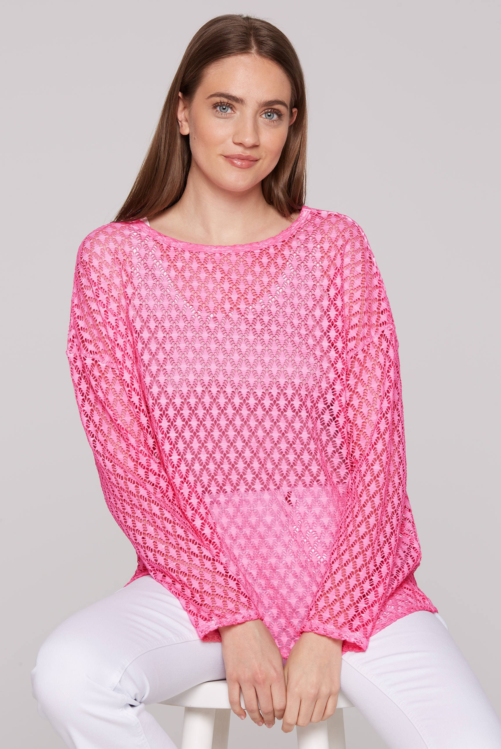 SOCCX Langarmshirt, mit Lochmuster günstig online kaufen