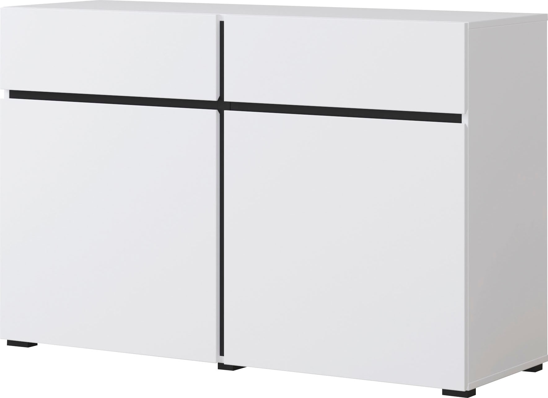 INOSIGN Sideboard "Cross,Breite 119,5 cm, moderne grifflose Kommode,2 Türen günstig online kaufen