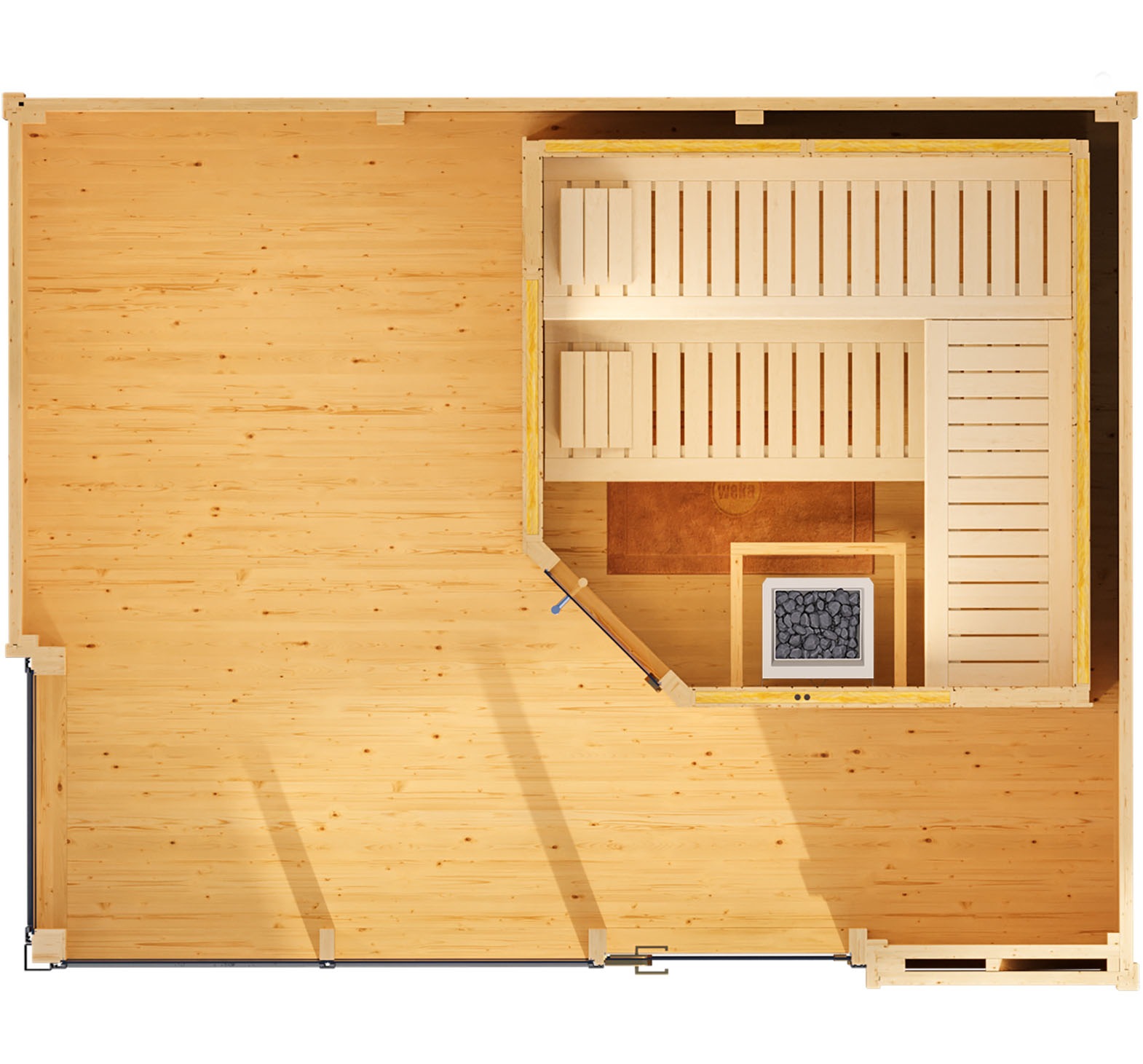 weka Saunahaus »Design-Saunahaus Cubilis«, Blockbohlen, modernes wekaLine-Profil