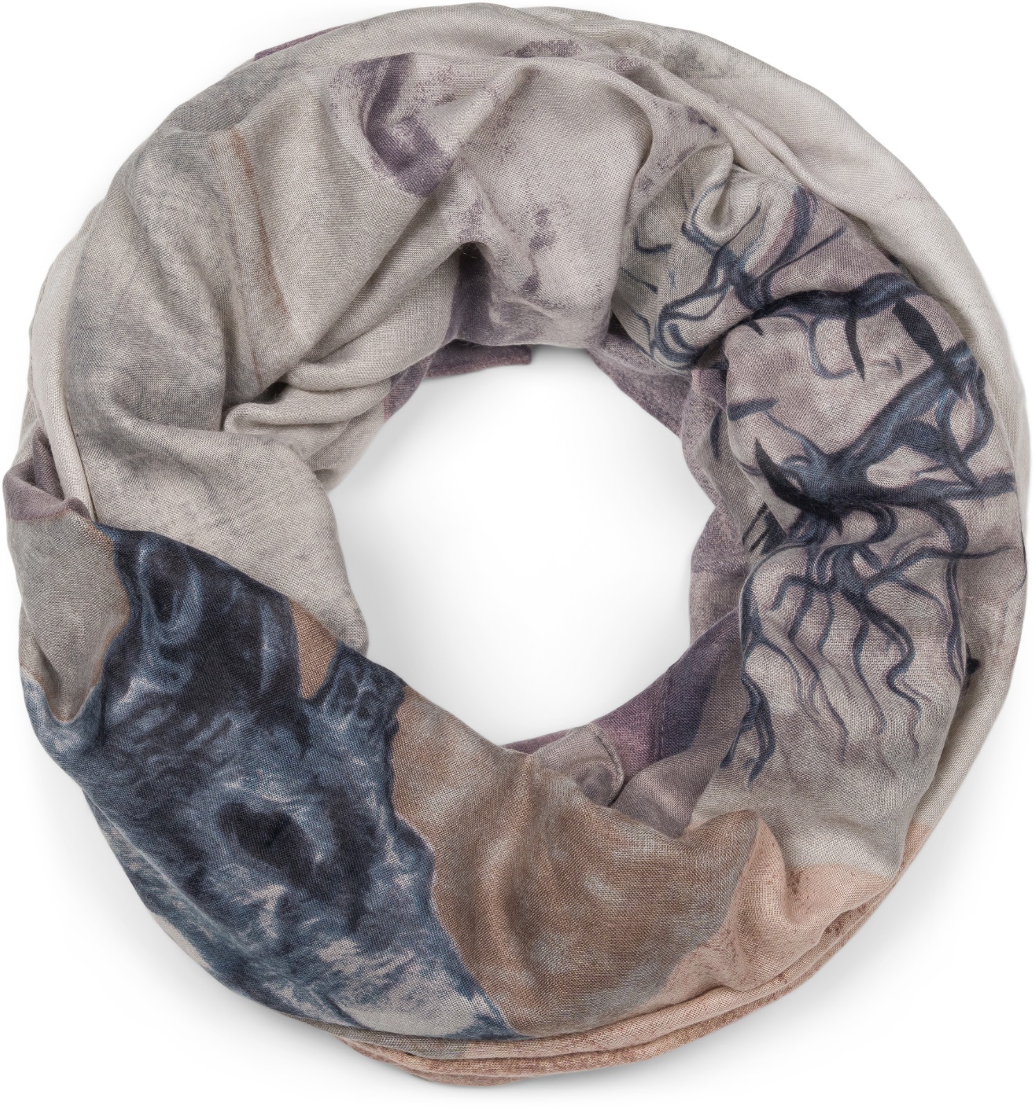 styleBREAKER Loop "Loop Schal mit Hirsch Print" 1 Stk.