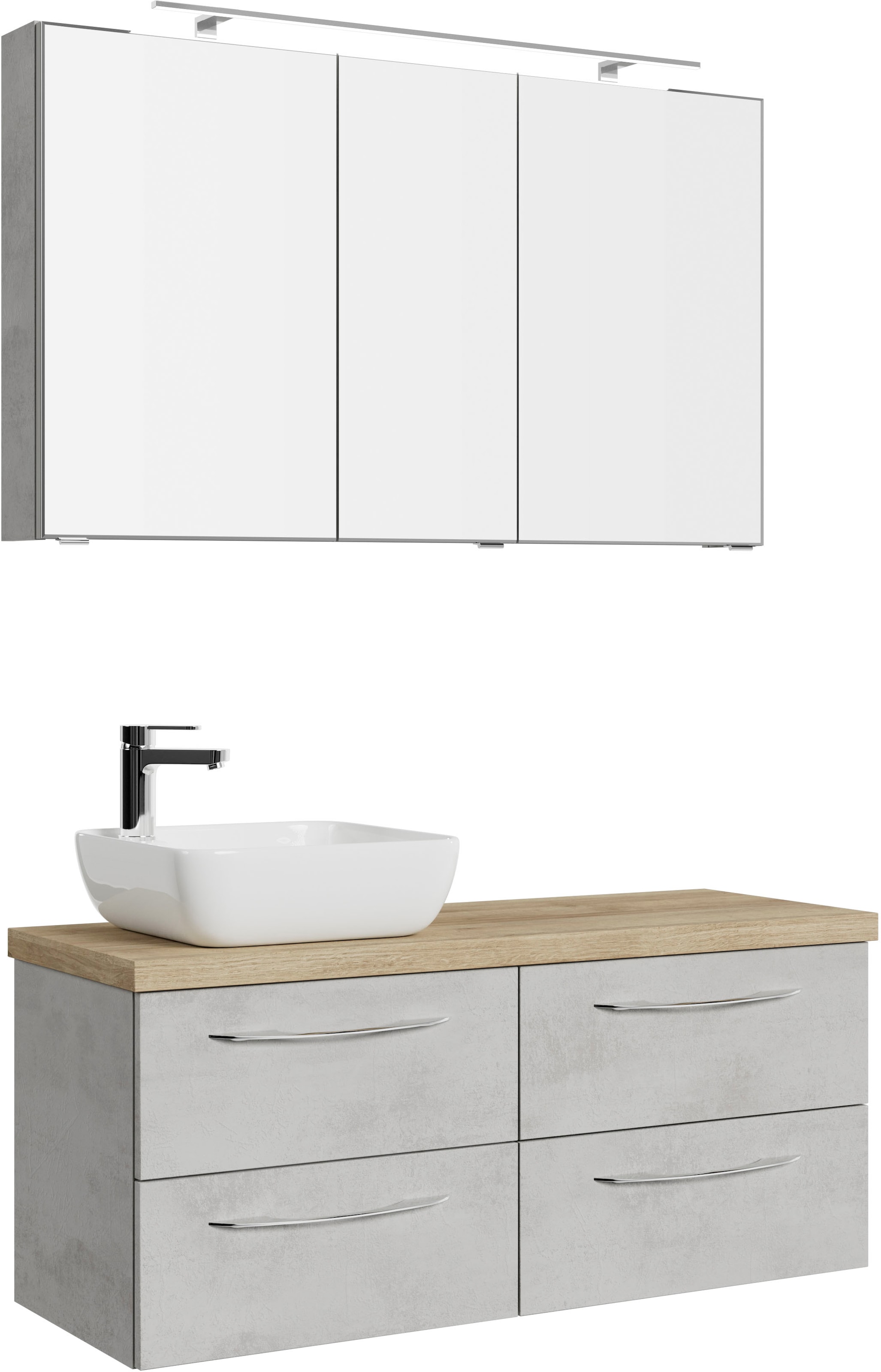 Saphir Badmöbel-Set "Serie 4035 2-teilig, Keramik-Aufsatzbecken mit LED-Spi günstig online kaufen