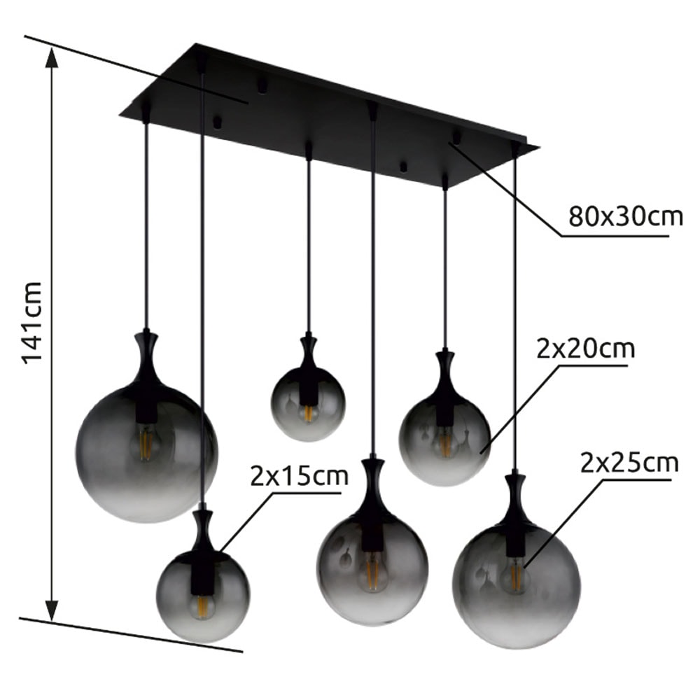 GLOBO LIGHTING Hängeleuchte »DALTON«, Leuchtmittel E27 | ohne Leuchtmittel, Hängelampe/Pendelleuchte/Esszimmer/Wohnzimmer/Esstisch