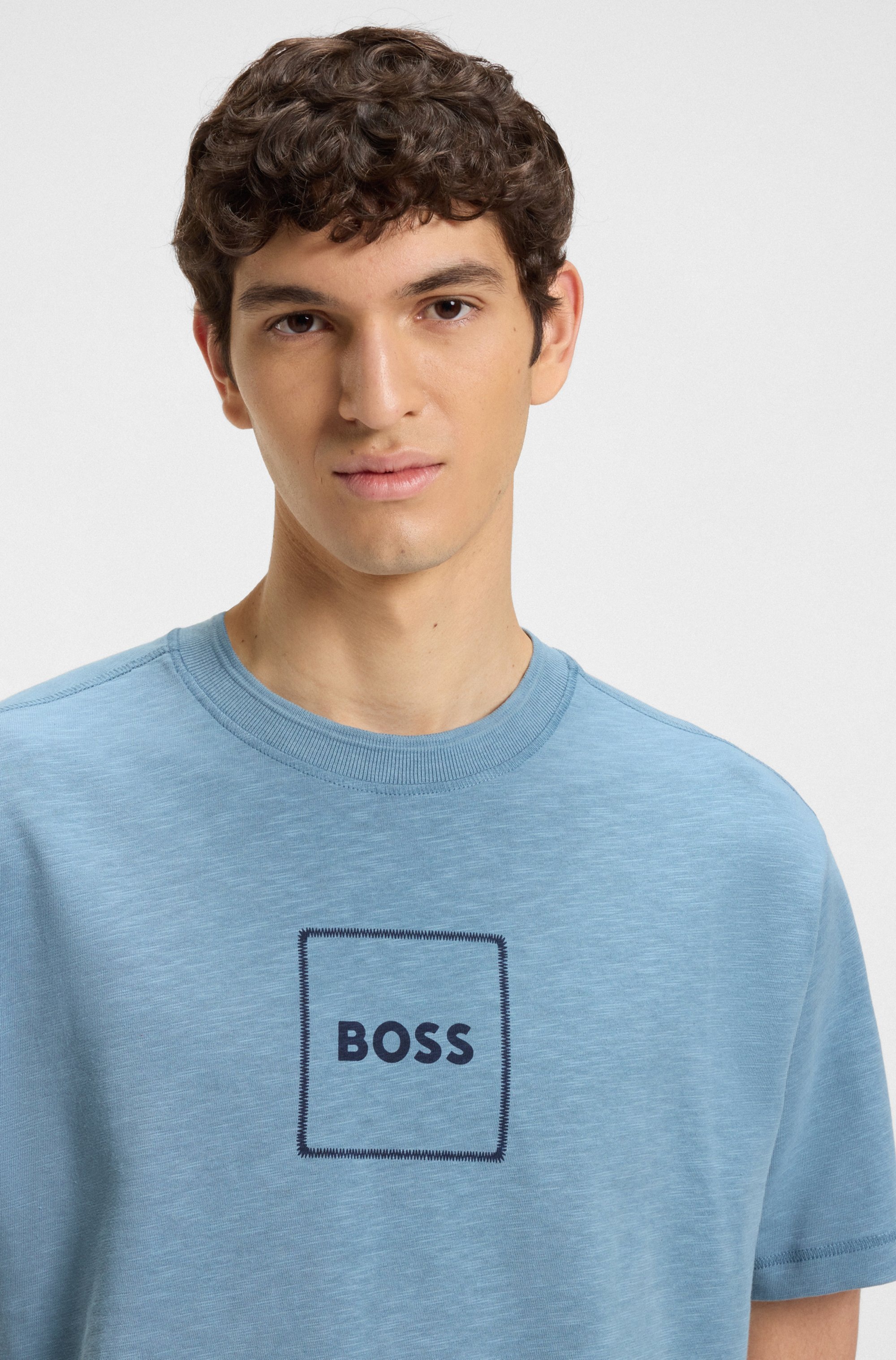 BOSS ORANGE T-Shirt "Te linenlogo", mit BOSS Schriftzug günstig online kaufen