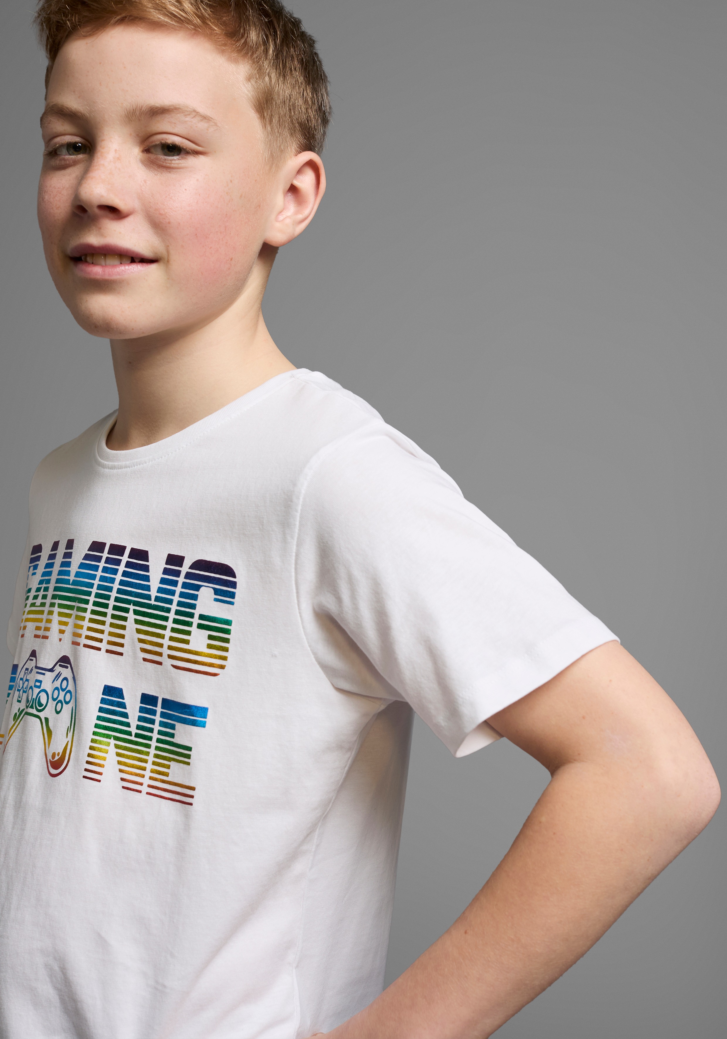 Thumbnail - KIDSWORLD T-Shirt "GAMING ZONE" Kurzarm, Basic-Passform, mit Foliendruck