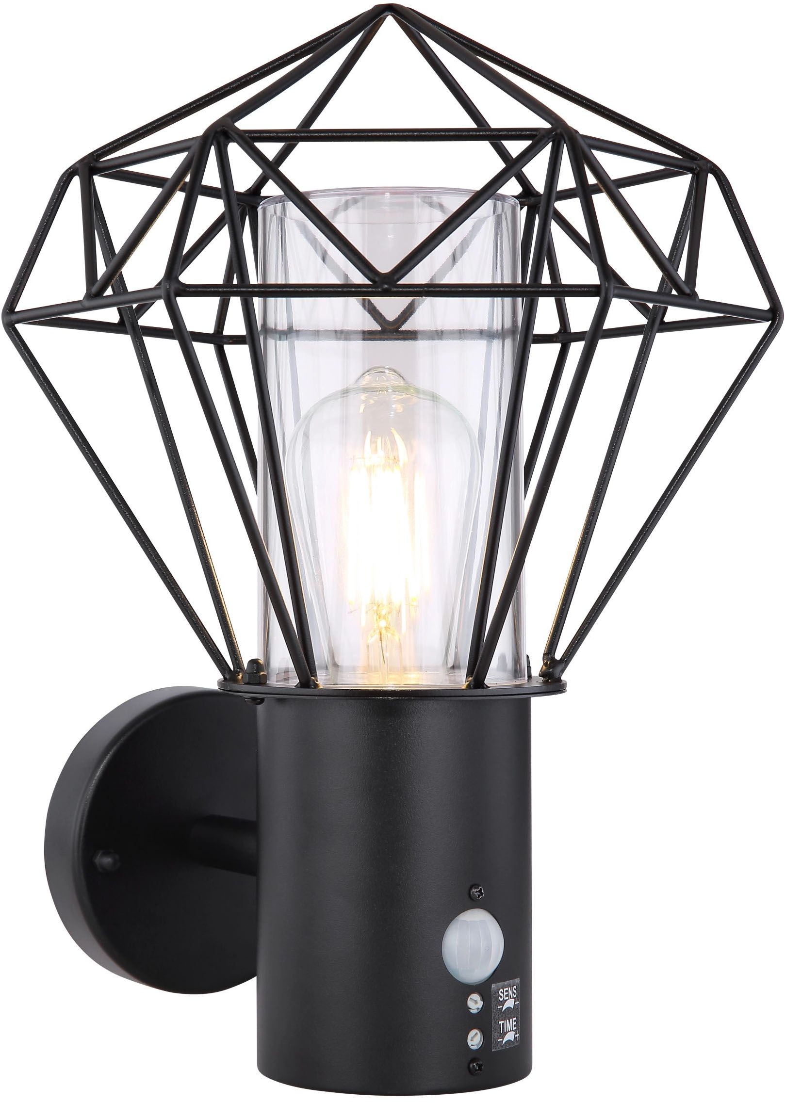 GLOBO LIGHTING LED Außen-Wandleuchte "HORACE", 1 Stk., schwarz, Leuchten, Außenleuchte, Garten, Terrasse, Metallgeflecht, IP44