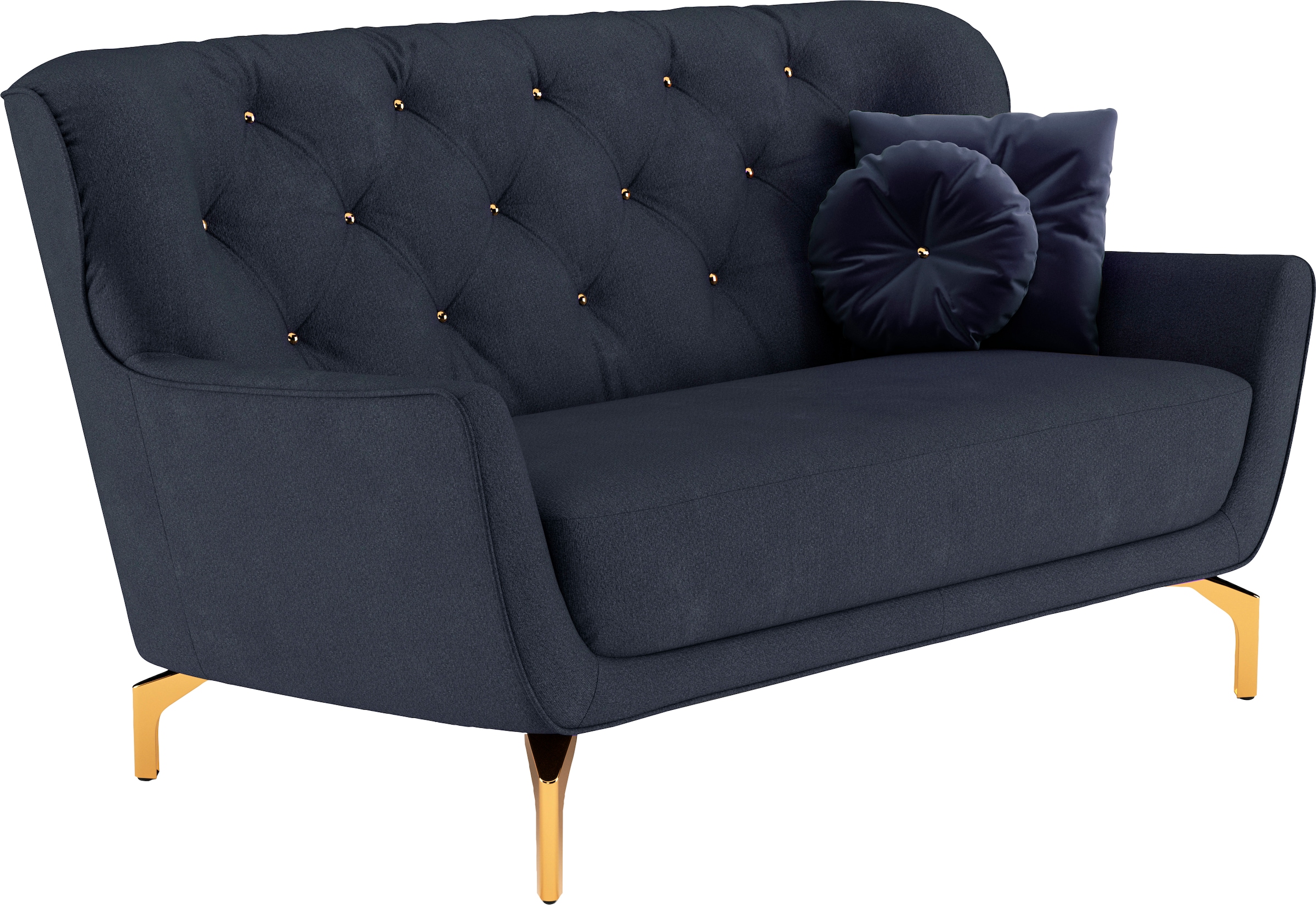 sit&more 2-Sitzer »Orient 3«, inkl. 2 Zierkissen mit Strass-Stein, goldfarbene Metallfüße
