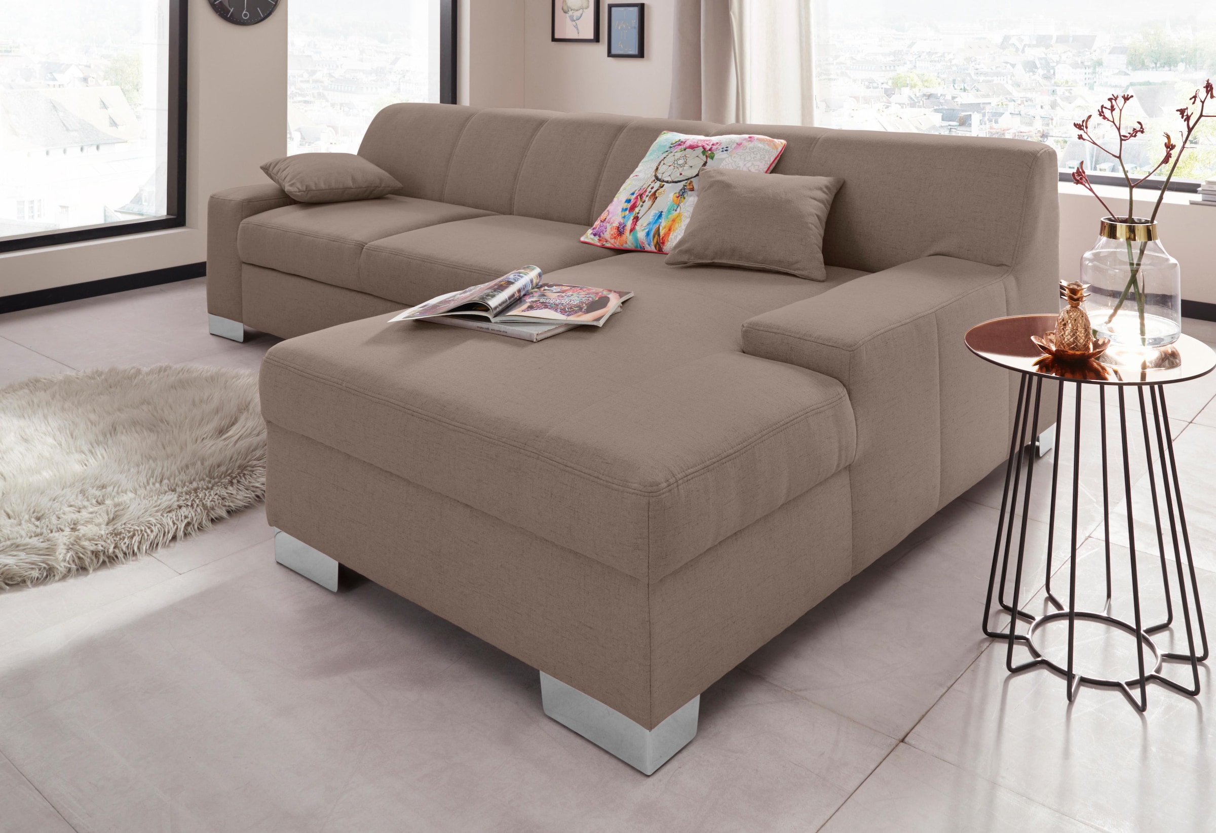 DOMO collection Ecksofa "Bero L-Form", wahlweise mit Bettfunktion günstig online kaufen