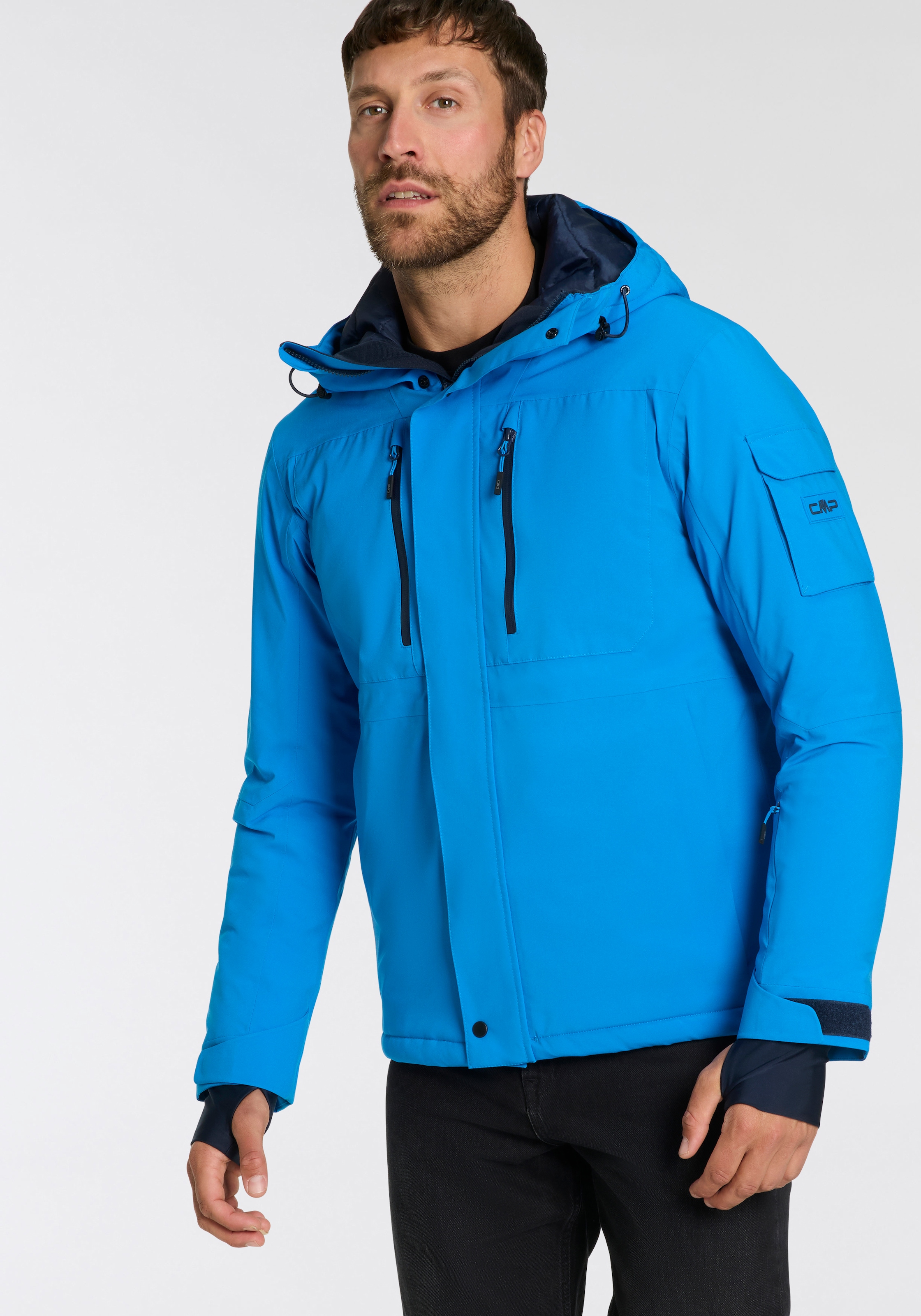 CMP Winterjacke mit Kapuze mit gefütterter Kapuze, wind- und wasserabweisend