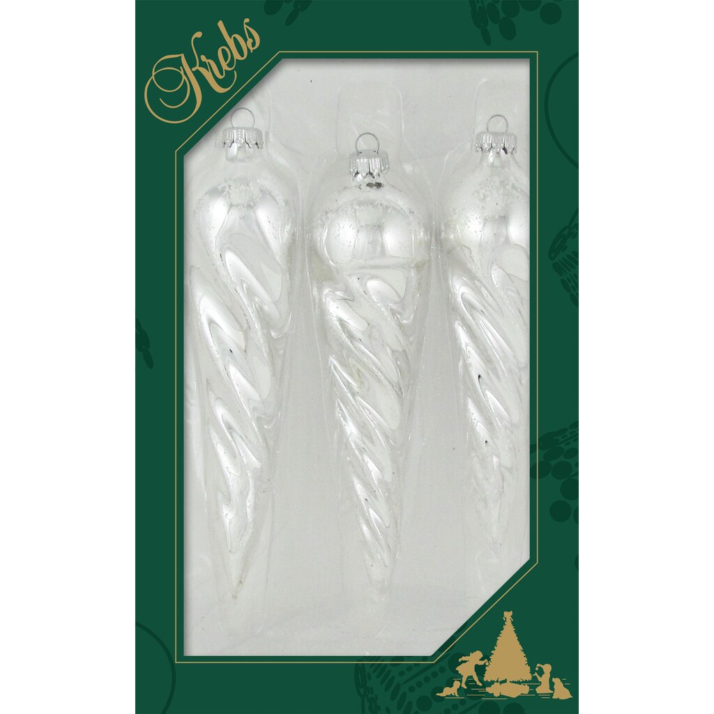 Krebs Glas Lauscha Christbaumschmuck »CBK03475, Weihnachtsdeko, Christbaumschmuck«, (Set, 3 tlg.)