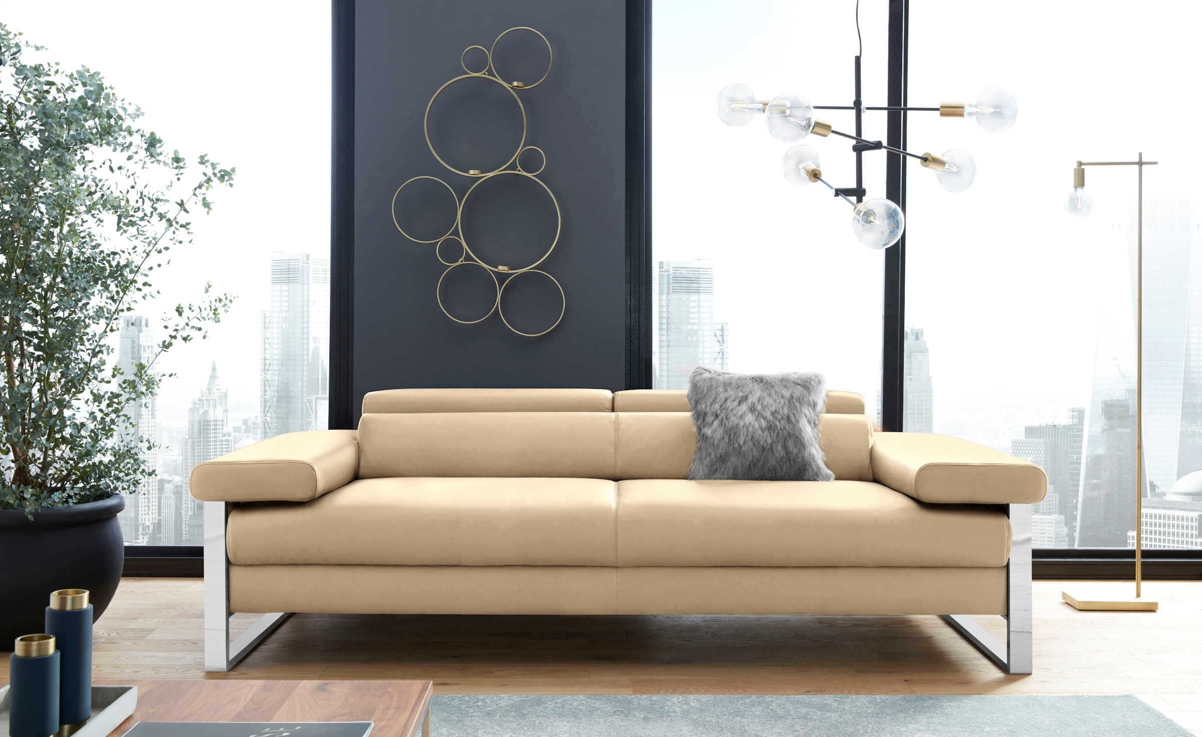 W.SCHILLIG 2-Sitzer "finn", German Design Award 2016, Fußgestell Chrom glän günstig online kaufen