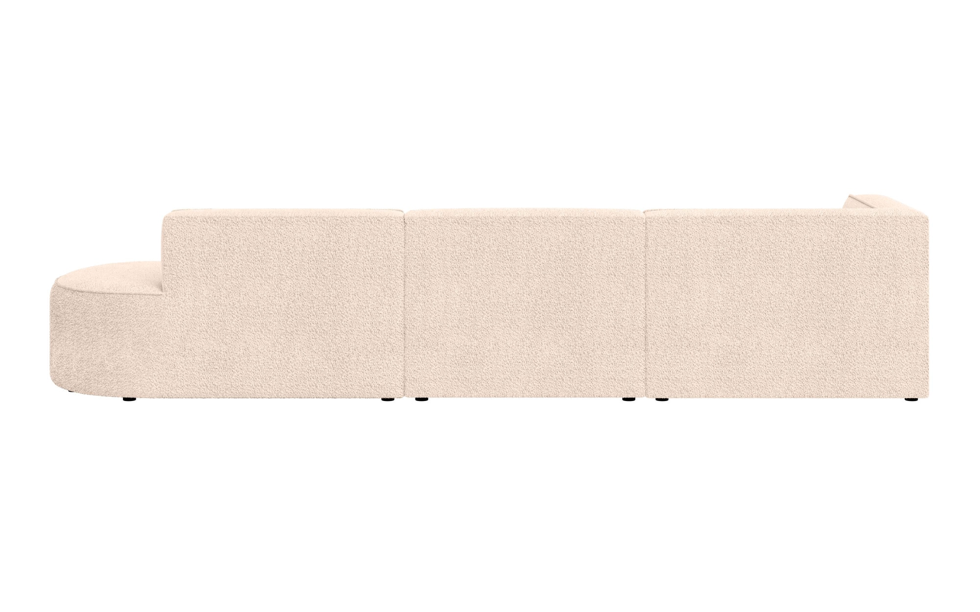 andas Ecksofa »EIVIND Designer Sofa mit Ottomane rechts/links, B/T/H: 343/159/72 cm«, L-Form mit Wellenunterfederung, auch in Feincord und Bouclé