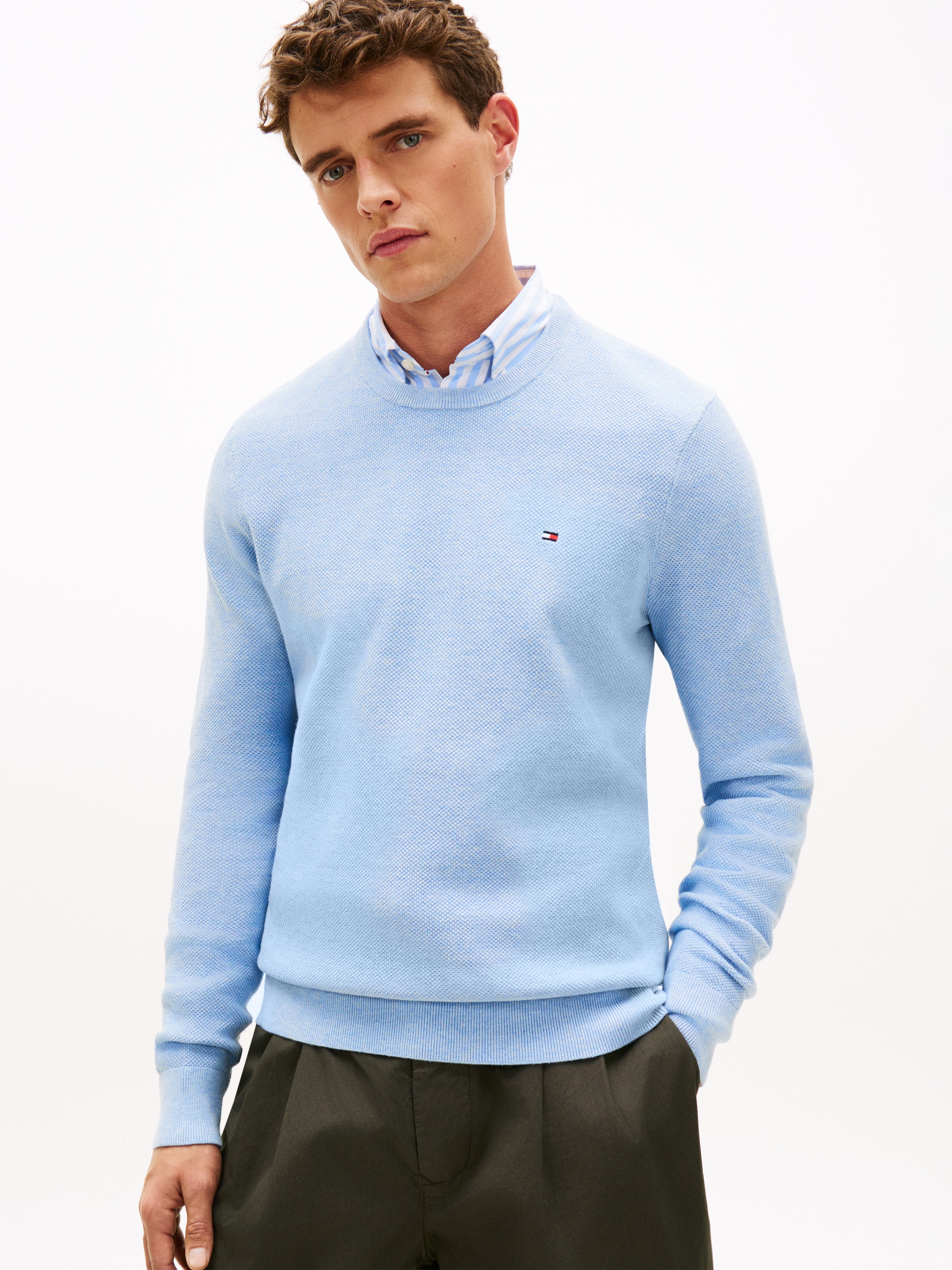 Tommy Hilfiger Rundhalspullover "ESSENTIAL STRUCTURE CREW NECK mit Struktur günstig online kaufen