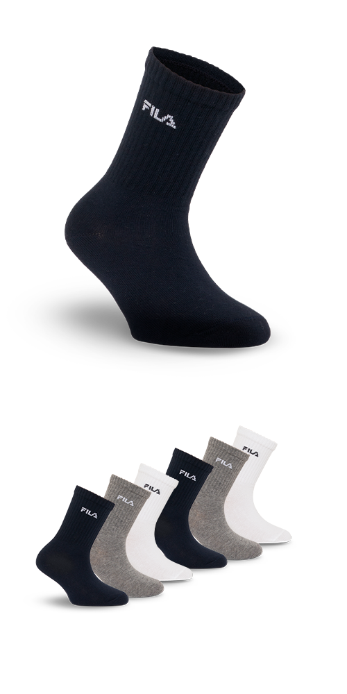 Fila Socken 6 Paar tlg. breites Rippenbündchen, Cotton-Mix, Unisex günstig online kaufen
