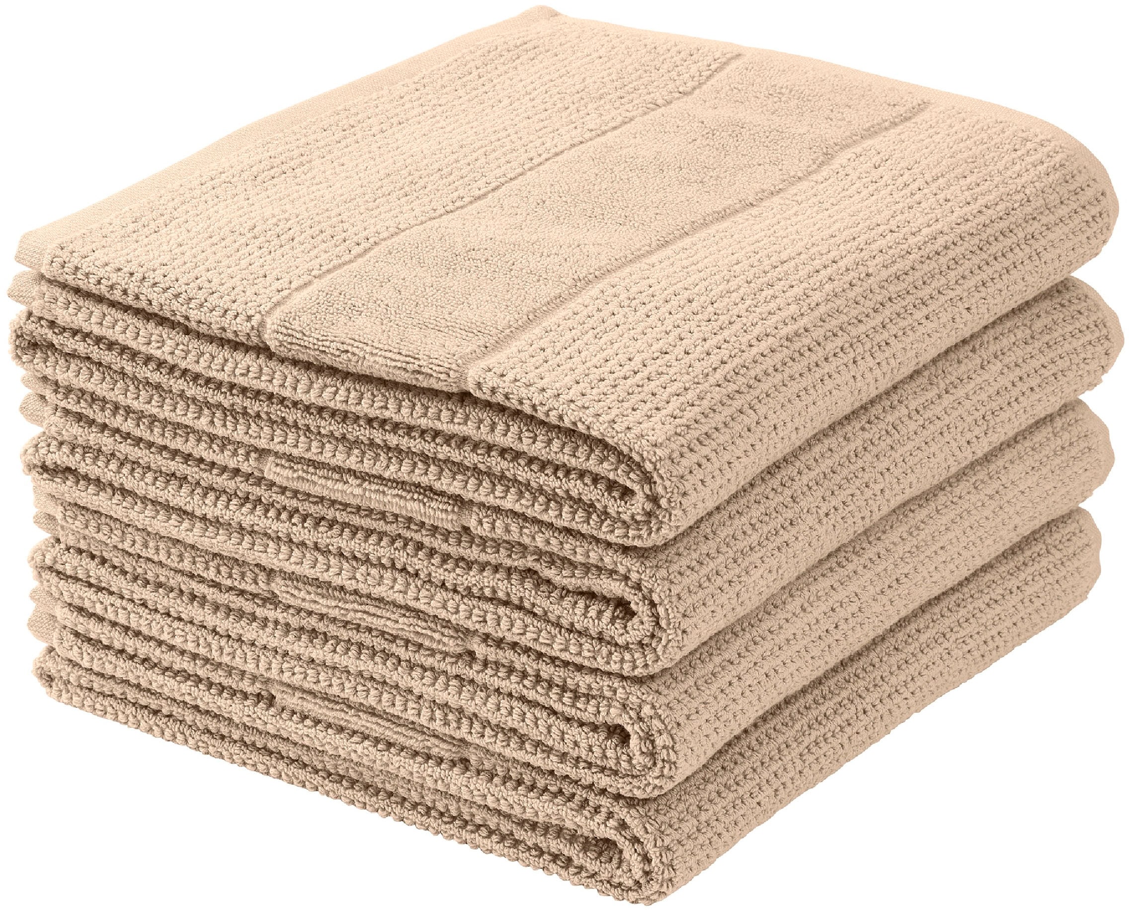 Schiesser Handtücher »Turin aus 100% Baumwolle in dezenter Reiskornoptik«, (Set, 4 St.), MADE IN GREEN by OEKO-TEX®