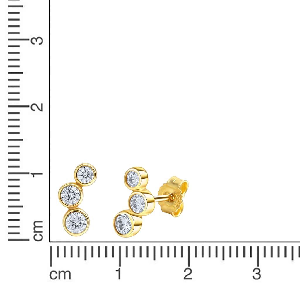 Firetti Paar Ohrstecker »Schmuck Geschenk, Ohrringe Triologie, Gold 333«, mit Zirkonia (synth.)