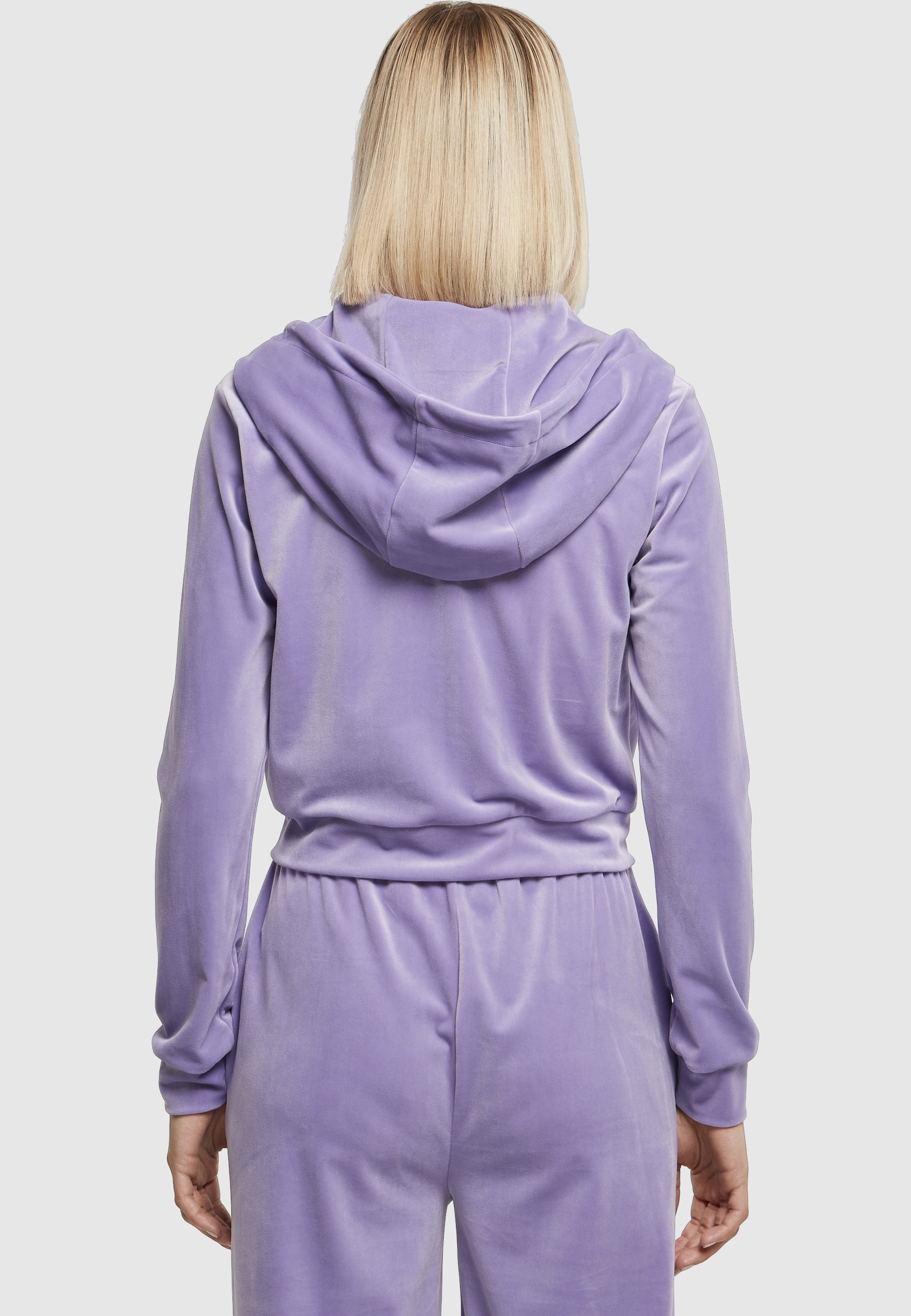 URBAN CLASSICS Sweatjacke »Urban Classics Damen Ladies Short Velvet Zip Hoody« 1 Stk.