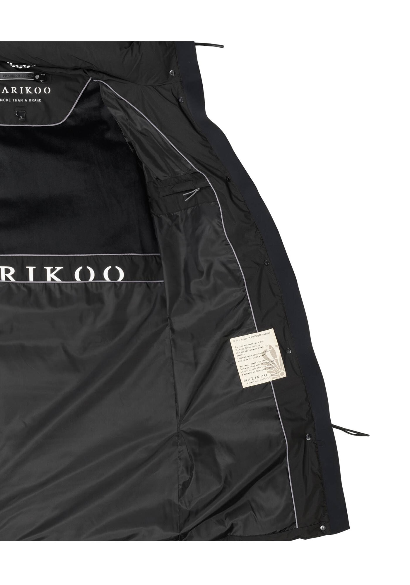 Marikoo Winterjacke »Tabiaa« mit Kapuze Bewegungsschlitz am unteren Saum