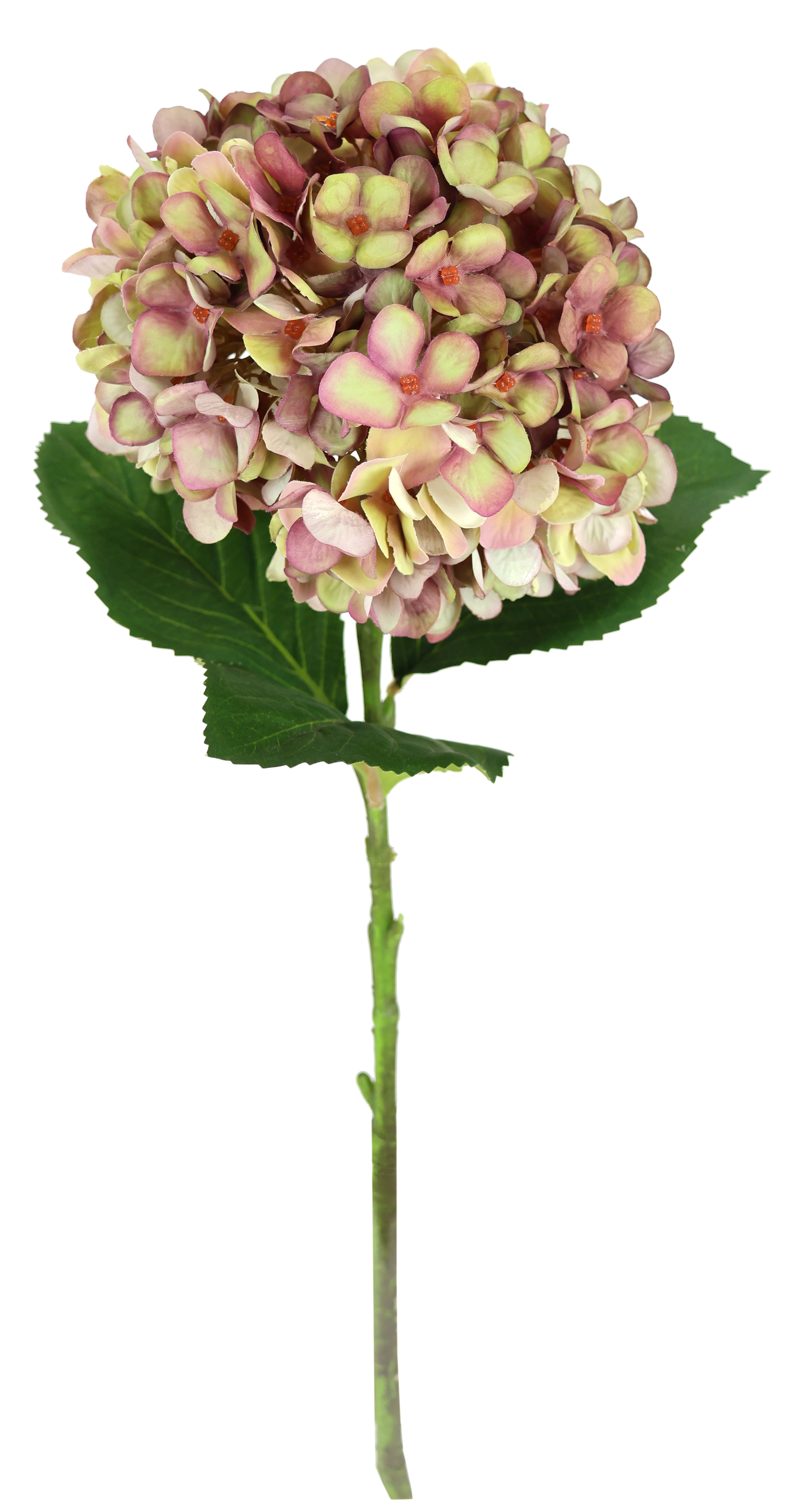 I.GE.A. Kunstblume "Künstliche Hortensie" Einzelblume Stielblume Seidenblume Dekoblume für Vase, Hochzeit