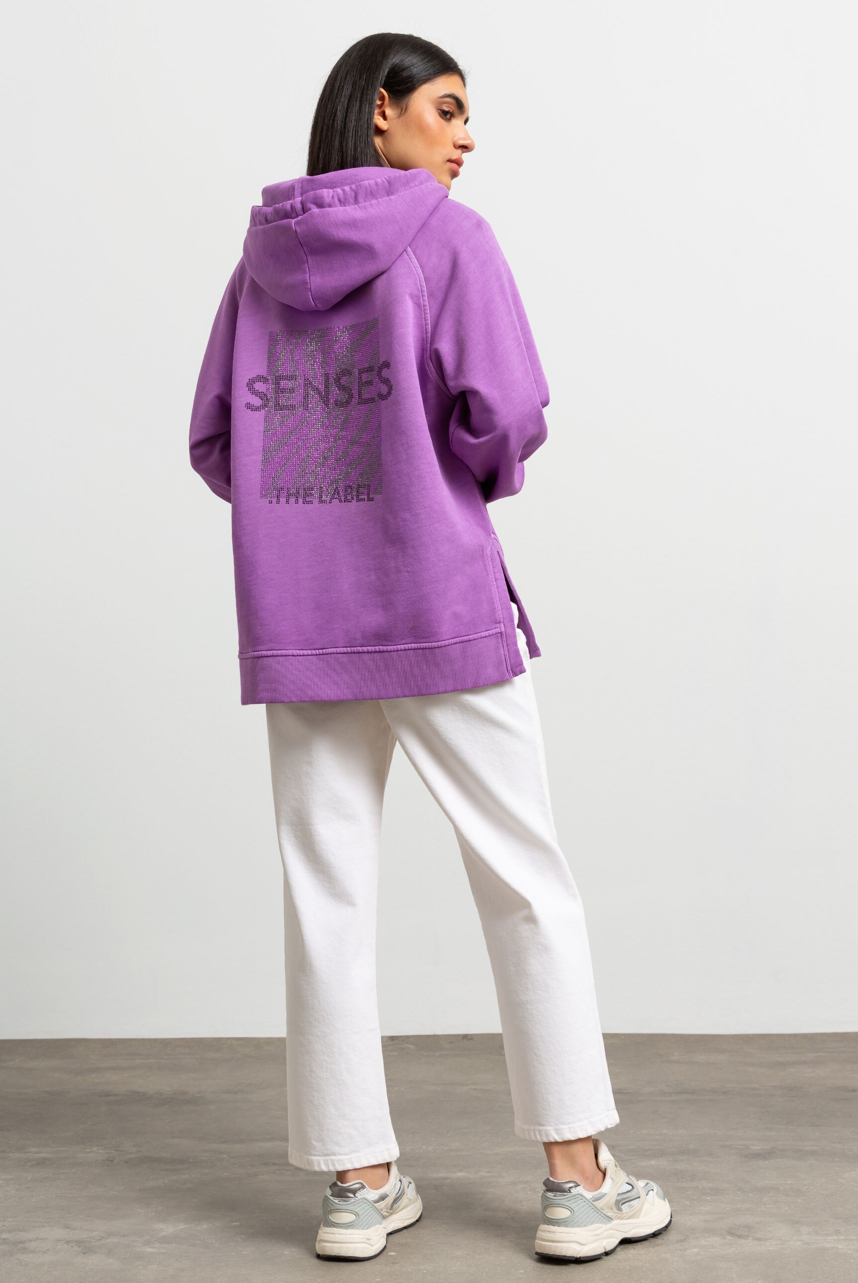 SENSES.THE LABEL Kapuzensweatshirt , mit Seitenschlitze
