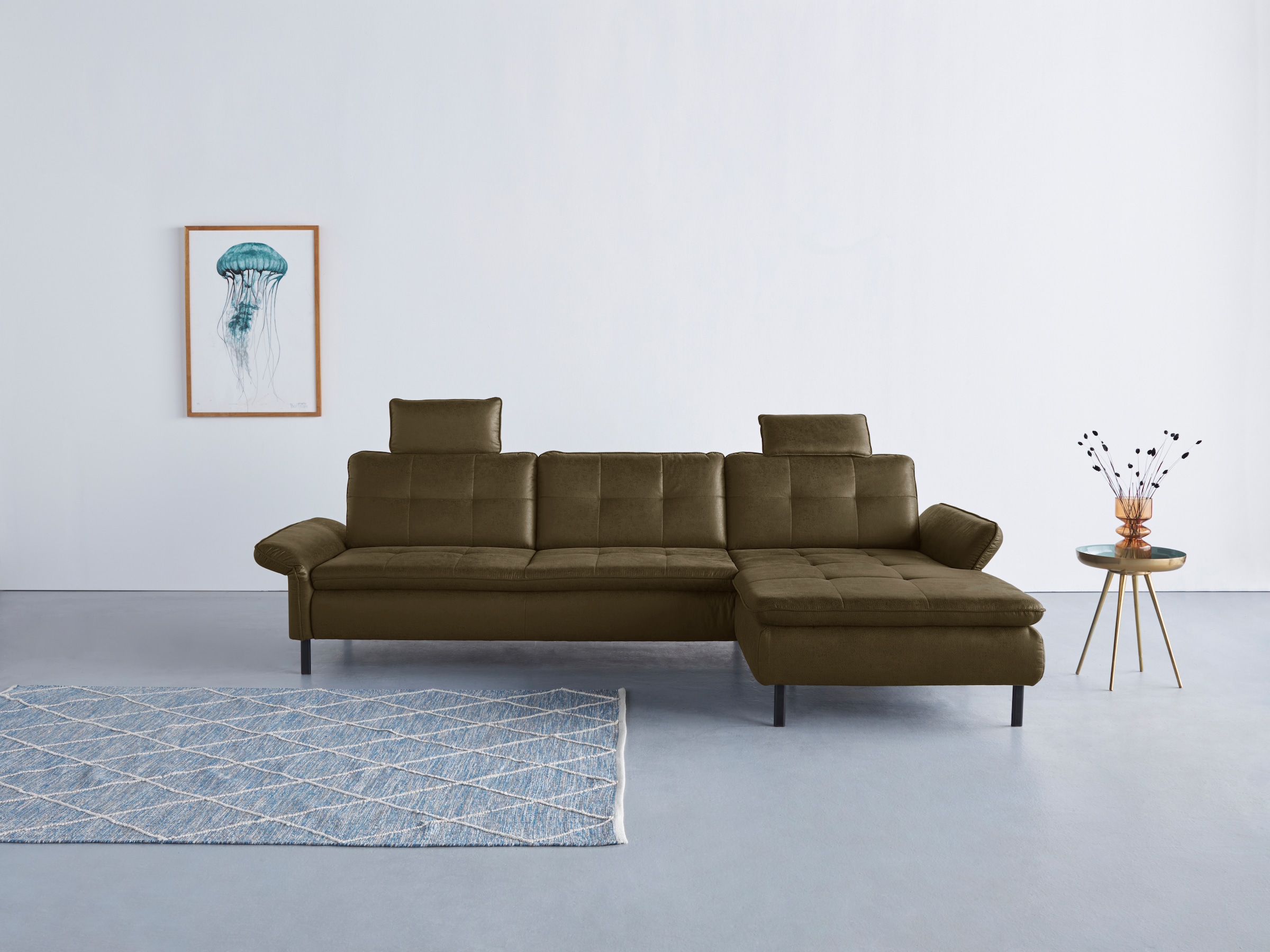 OTTO home Ecksofa "Birkholm L-Form" Armlehnverstellung, auch in Easy Clean Bezug - mit Wasser zu reinigen