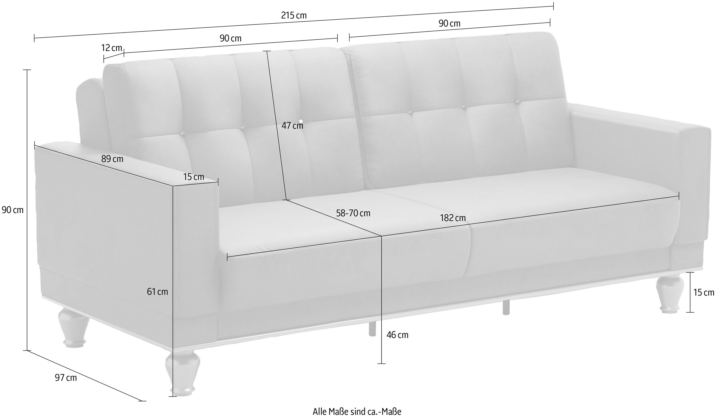 sit&more 3-Sitzer »Orient 5 V«, mit Strass-Stein, wahlweise mit Bettfunktion und Bettkasten