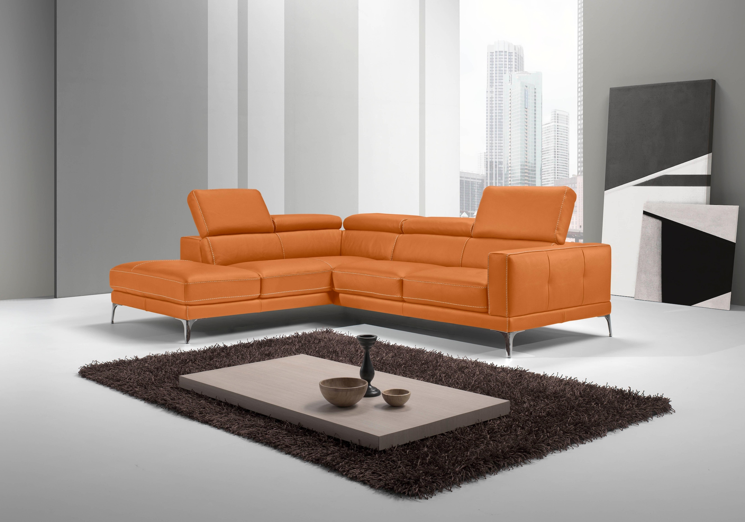 Egoitaliano Ecksofa "Claudie, Designsofa mit extrakomfortablem Sitzkomfort, L-Form" Inkl. Kopfteilverstellung, L-Form