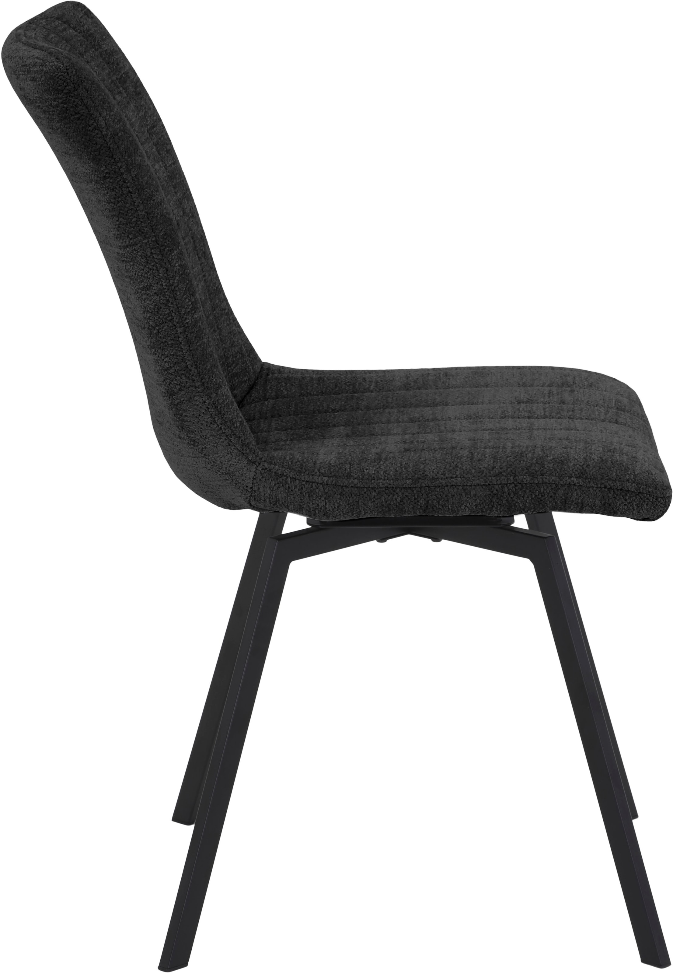 HELA Essgruppe »SAAR«, (6 tlg.), Tisch 160-200x90 cm, Einlegeplatte, X-Gestell, Stuhl 360° drehbar