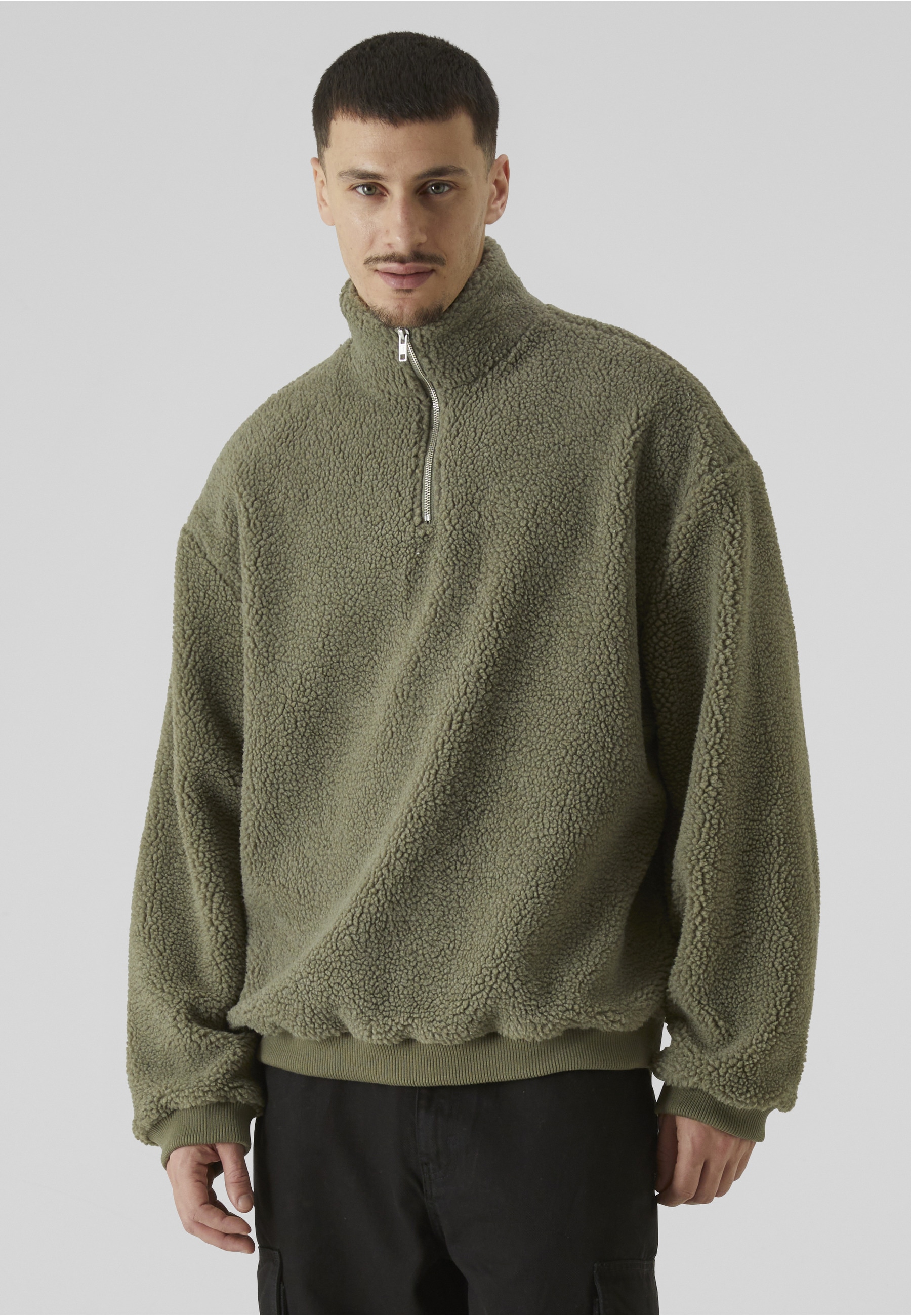 URBAN CLASSICS Kapuzensweatshirt »Urban Classics Oversized Teddy Troyer«, 1 Stk.
