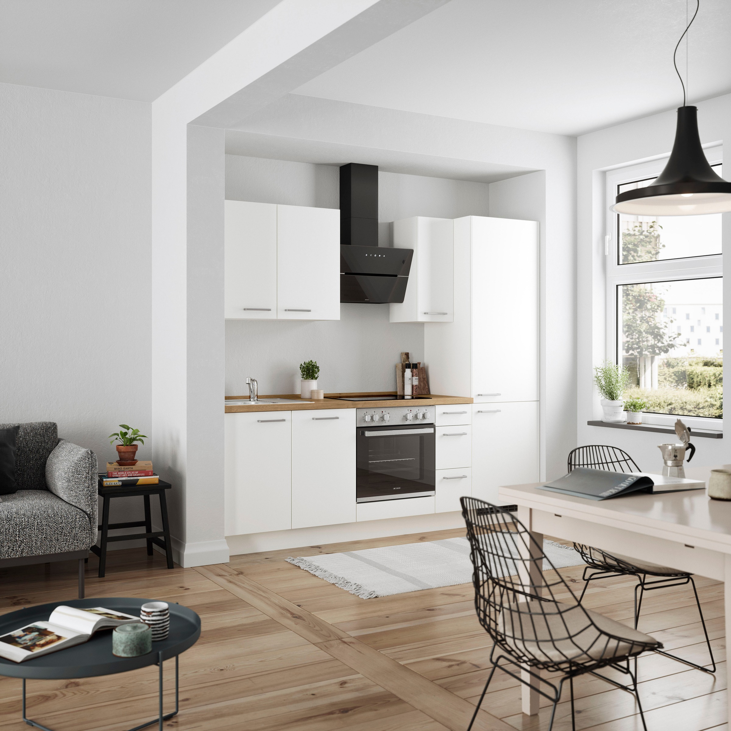 nobilia® Küchenzeile »"Touch II"«, vormontiert, Ausrichtung wählbar, Breite 240 cm, wahlw. mit E-Geräten