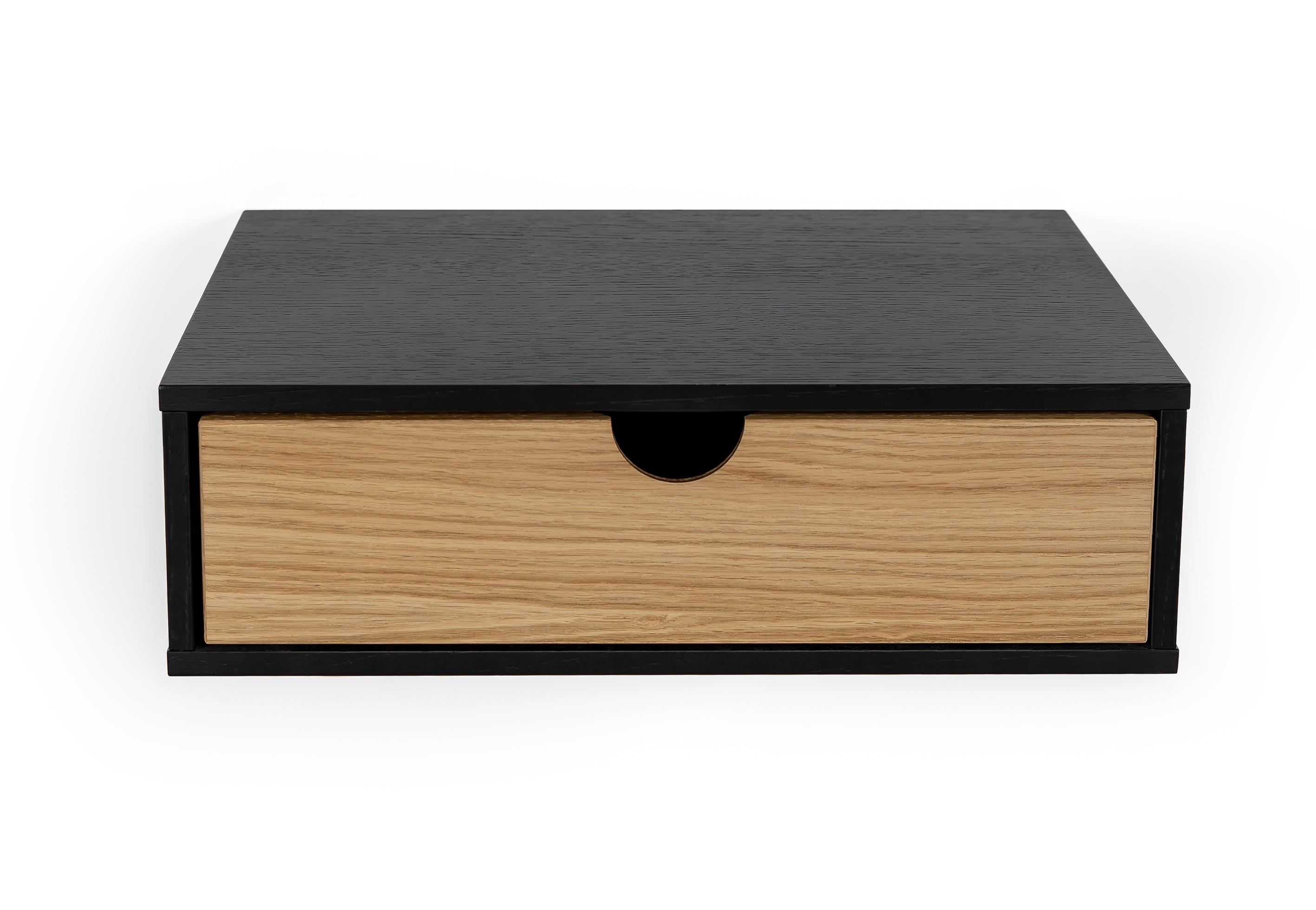 Thumbnail - Woodman Nachttisch "Farsta, Beistelltisch, Ablage mit Schublade" Holzfurnier aus Eiche, Breite 40 cm, Wandmontage, FSC