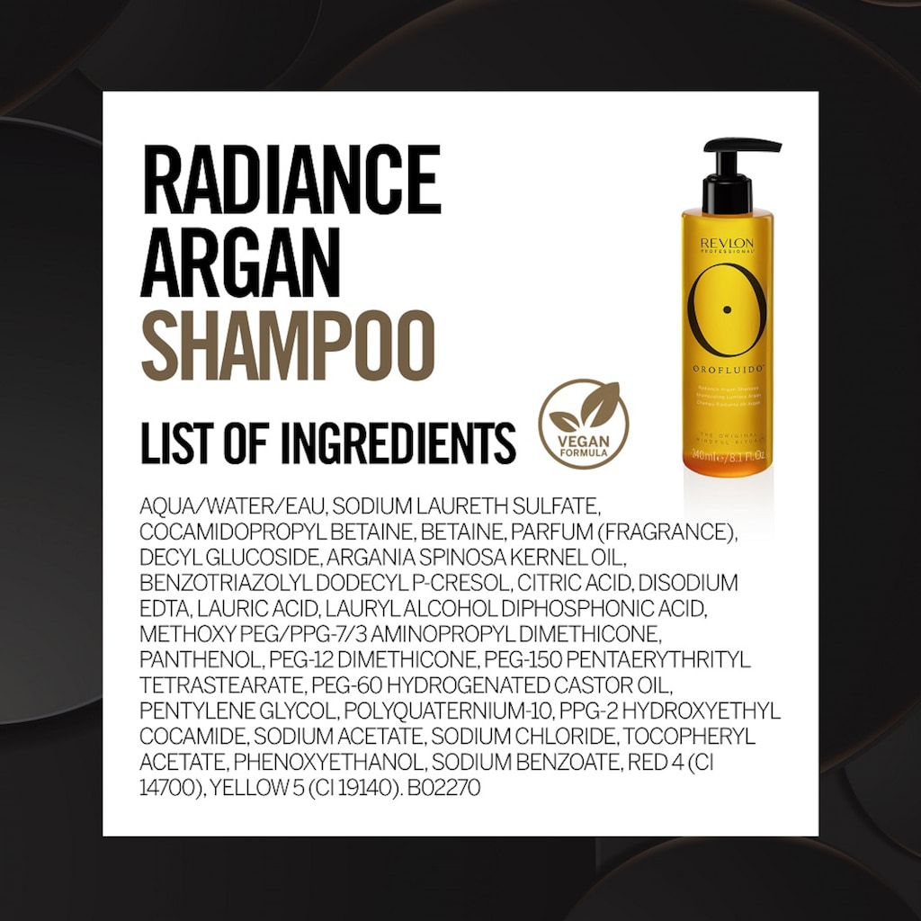 REVLON PROFESSIONAL Haarshampoo »Radiance Argan Shampoo«, Vegan