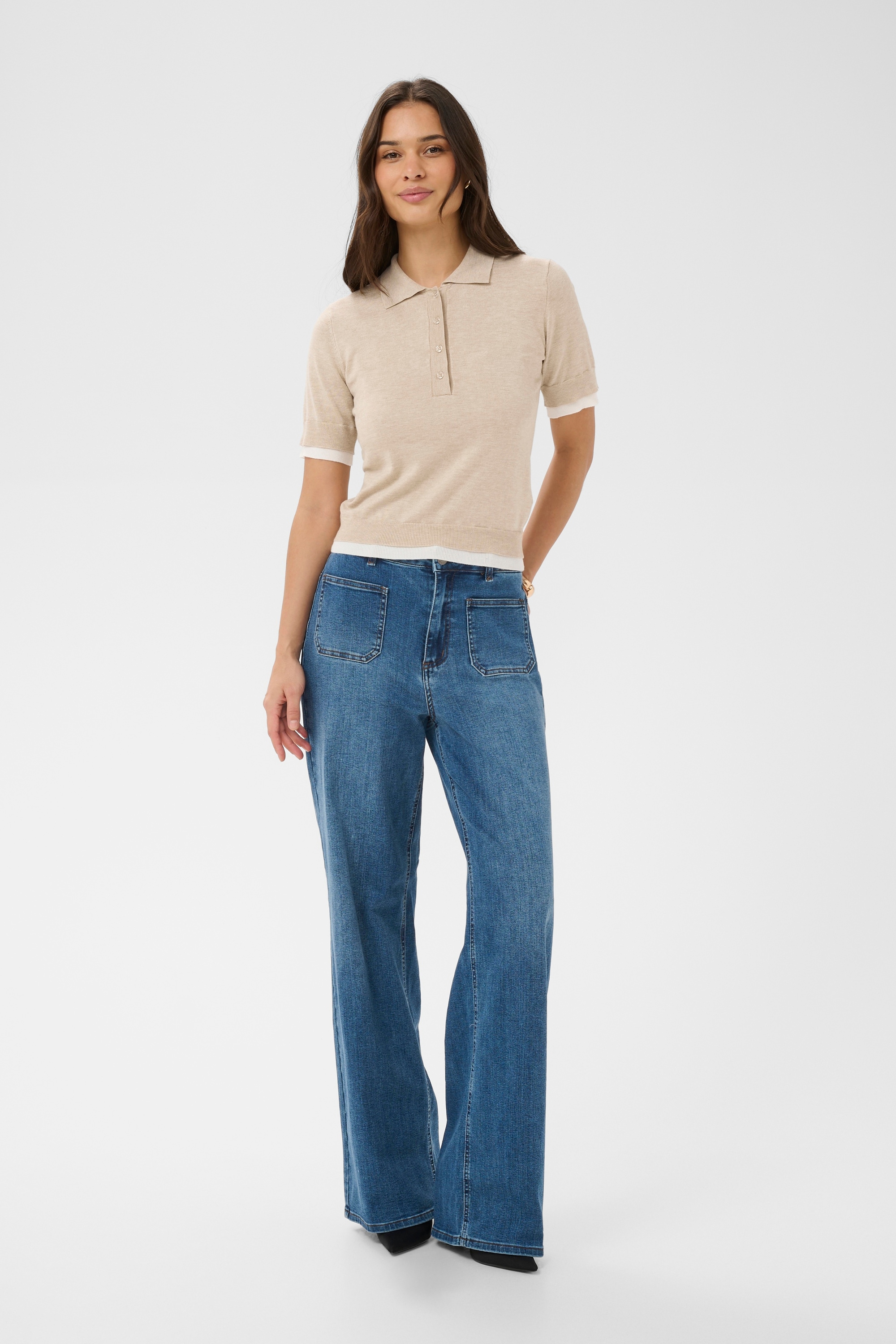 KAFFE Blusentop »Poloshirt KAlizza«