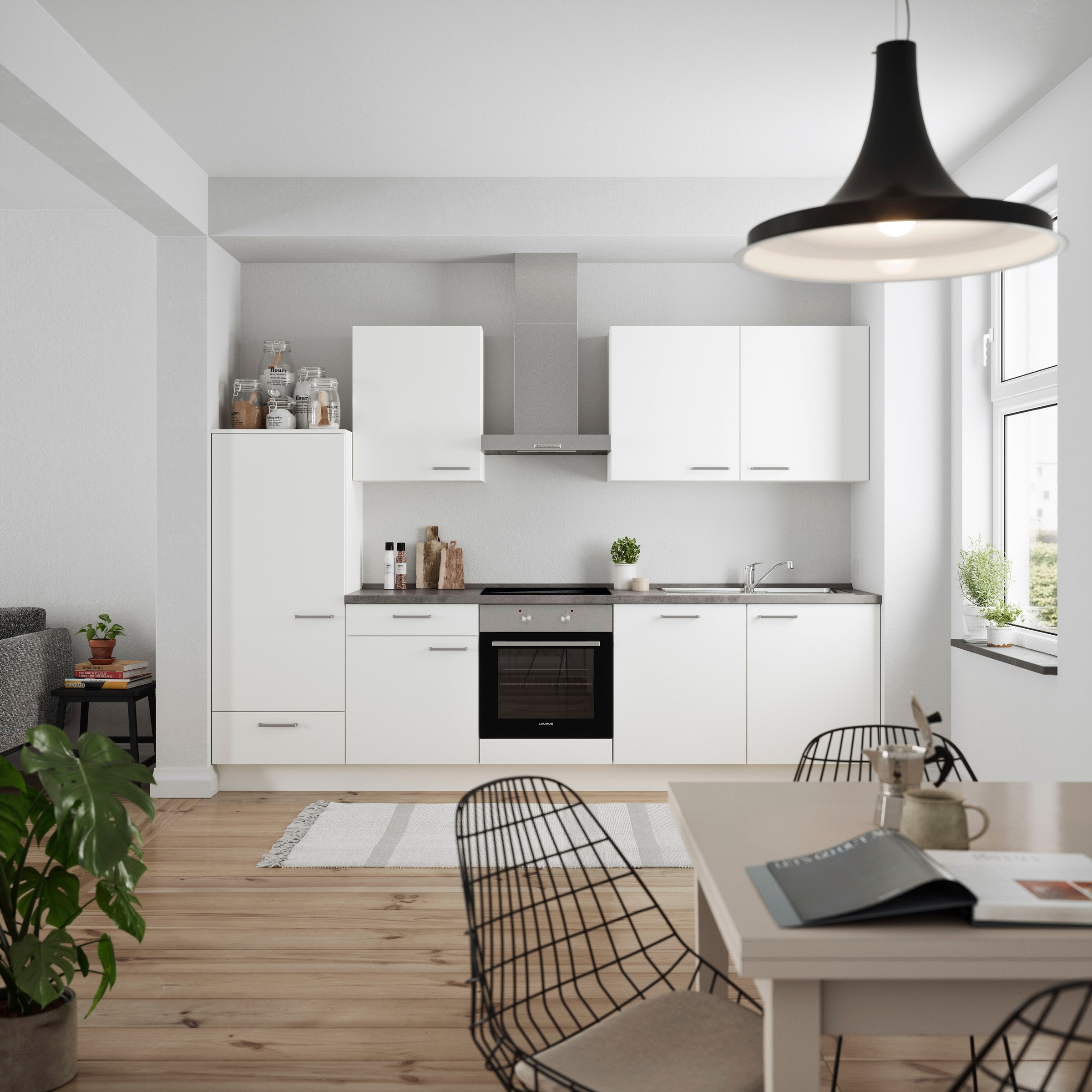 nobilia® Küchenzeile »"Touch I"«, vormontiert, Ausrichtung wählbar, Breite 300 cm, wahlw. mit E-Geräten