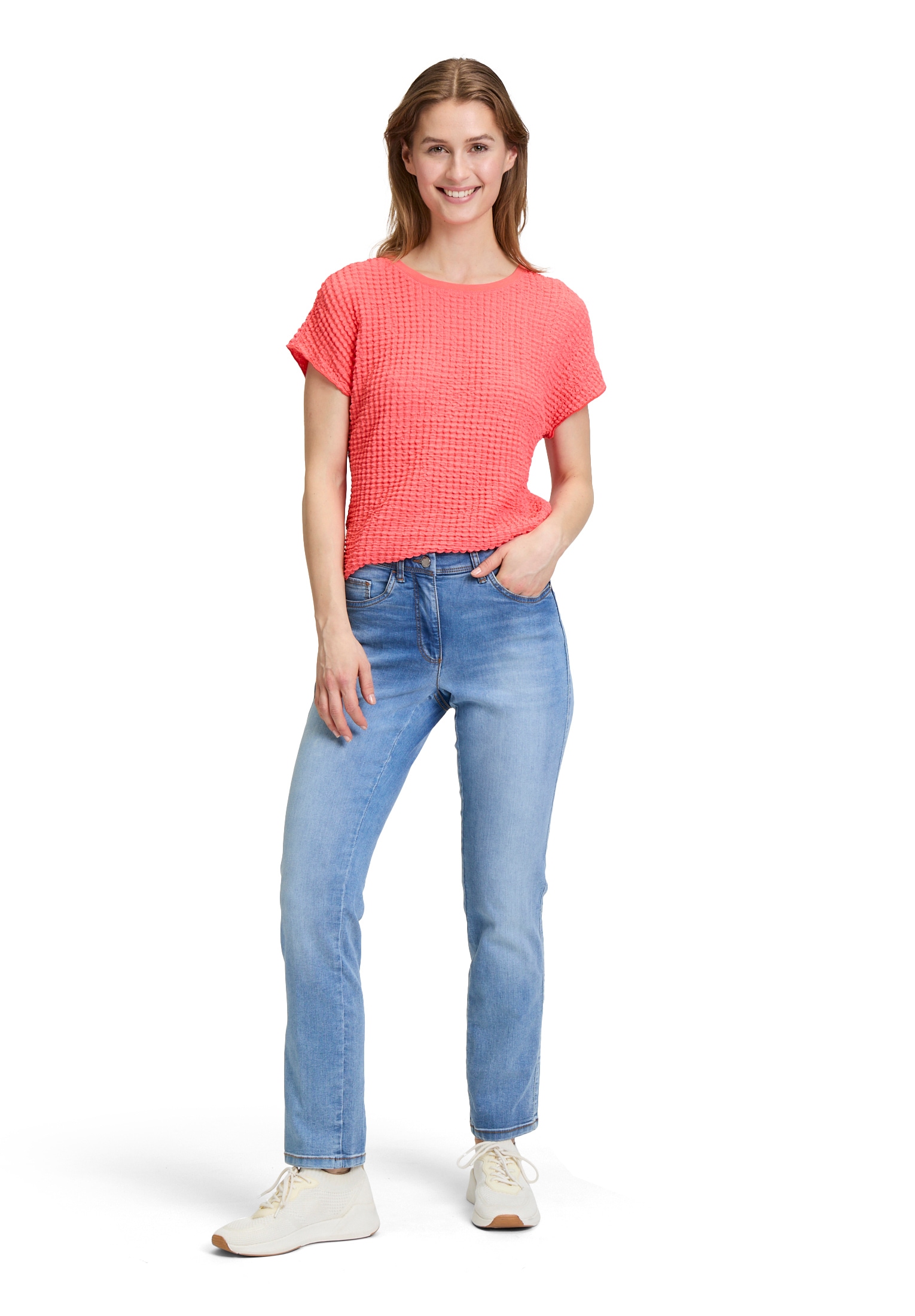 Betty Barclay Kurzarmshirt »Betty Barclay Strukturshirt mit U-Boot-Ausschnitt«, (1 tlg.), Material