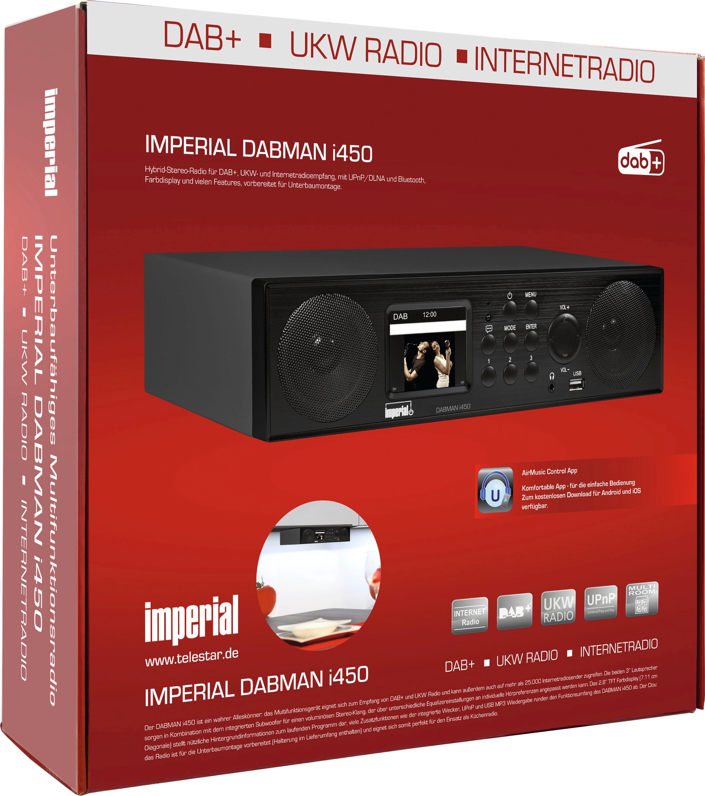 TELESTAR IMPERIAL i450«, mit (DAB+)-Internetradio-UKW Digitalradio (Ethernet)-Bluetooth (WLAN-LAN »DABMAN by W) 30 Küchen-Radio RDS | BAUR