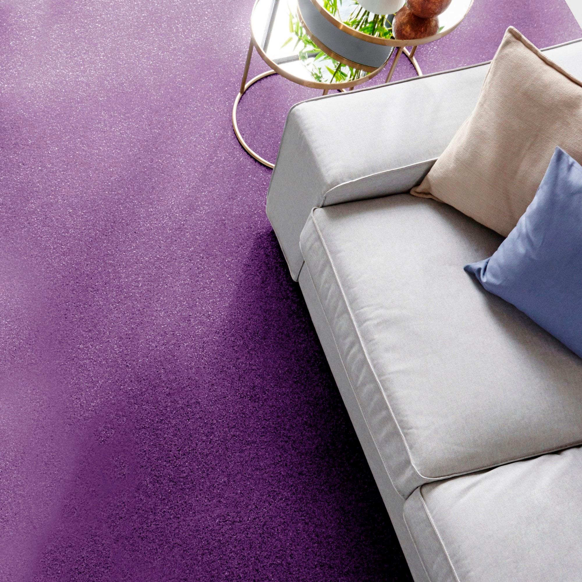 Andiamo Teppichboden "Kira, Velours, Gesamthöhe 8 mm, Luxusklasse LC1" rechteckig Uni Farben, Breite 400 cm, strapazierfähig, pflegeleicht, Wohnzimmer