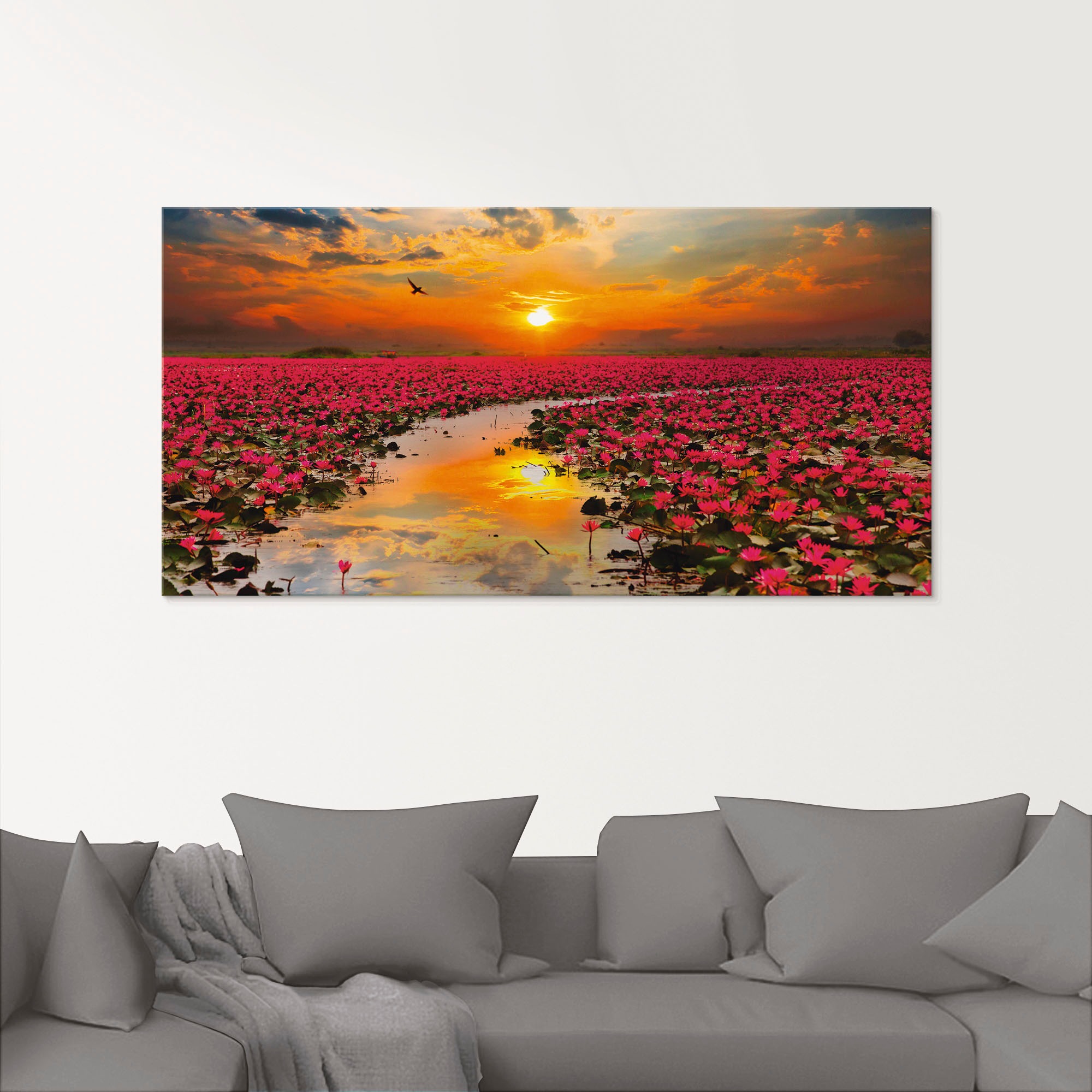 Artland Glasbild "Sonnenschein blühende Lotusblume" 1 Stk. tlg. in verschie günstig online kaufen