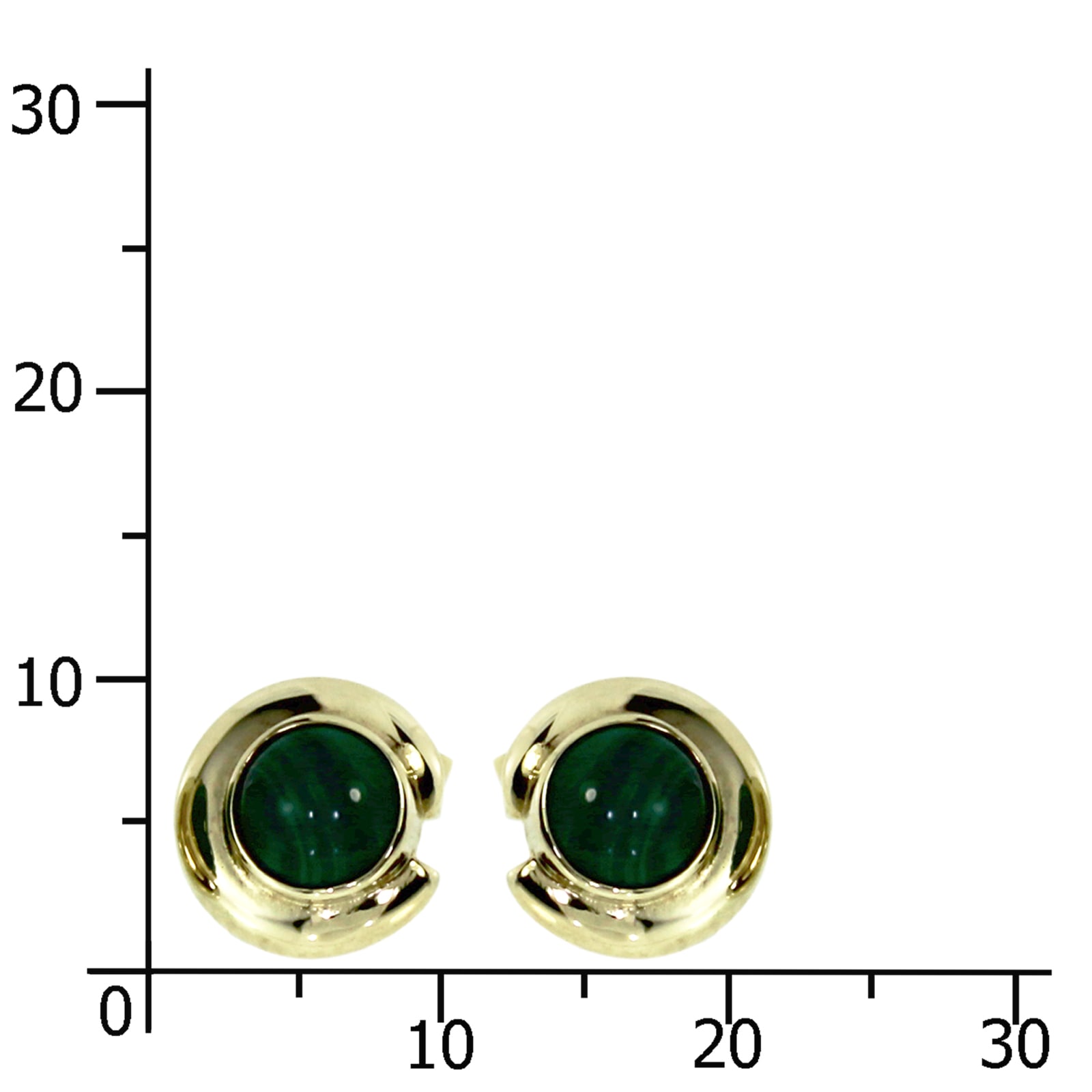 OSTSEE-SCHMUCK Paar Ohrstecker »- Udine - Gold 333/000 - Malachit«