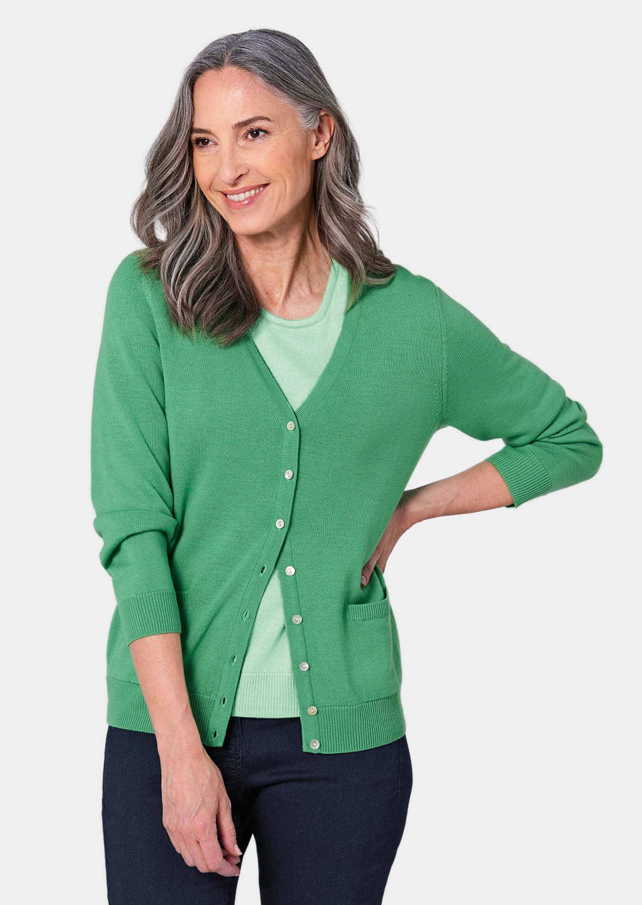 GOLDNER Strickjacke »Uni Merino-Cardigan Langarm«