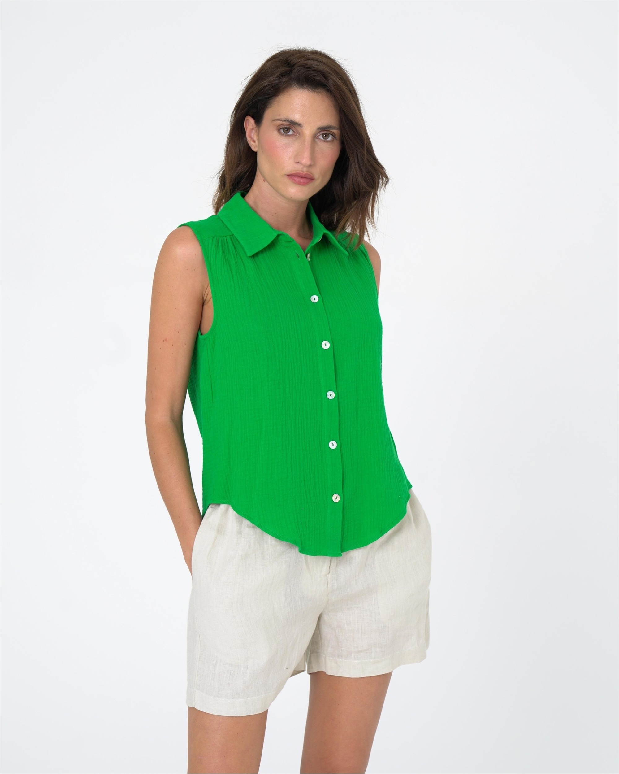 freshlions Klassische Bluse "Ruth" 1 Stk. im ärmellosen Design günstig online kaufen