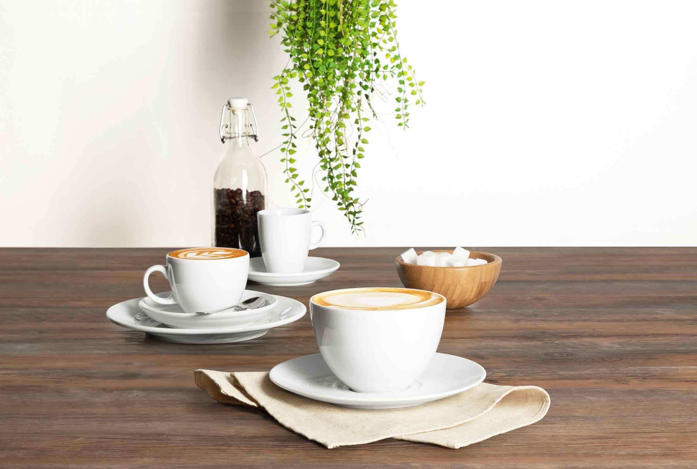 Seltmann Weiden Espressotasse »Espressotassen mit Untertassen VIP. 90 ml 6er Set weiß« Spülmaschinenfest, Mikrowellensicher, Ofenfest