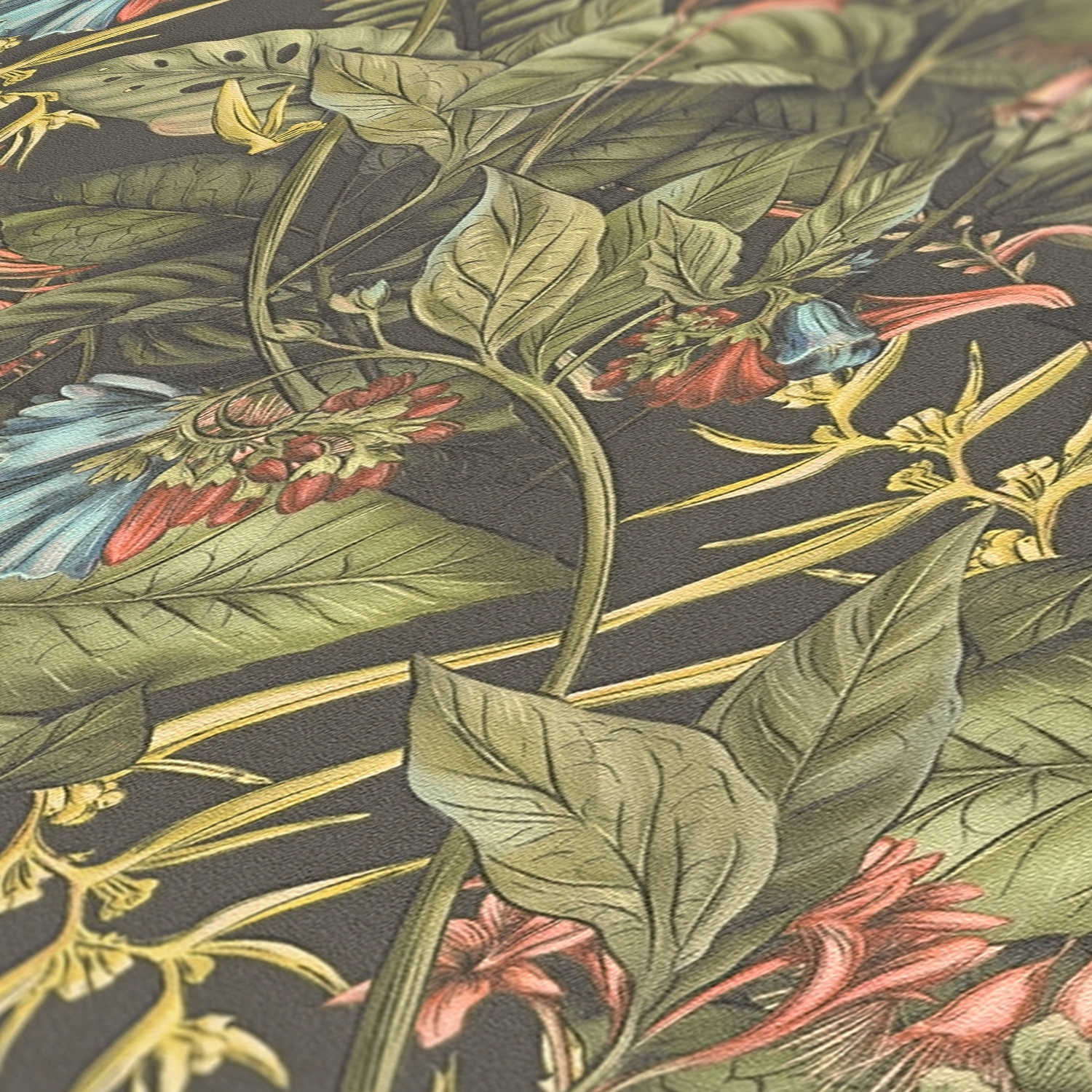 living walls Vliestapete »Drawn Into Nature Dschungel-Tapete Mustertapete Floral Dschungeloptik«, matt, Vliestapete Dschungel für Schlafzimmer Küche Wohnzimmer Dschungel Flur