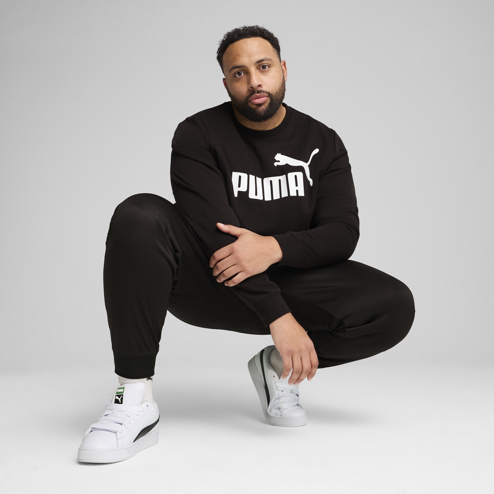 Puma ESS No. 1 Logo Crew FL Long Sleeve Shirt Black Size L 3