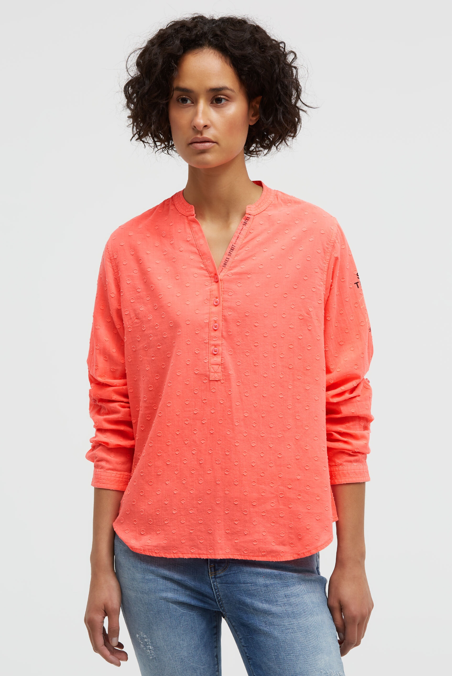 SOCCX Langarmbluse im Turn-Up-Look günstig online kaufen