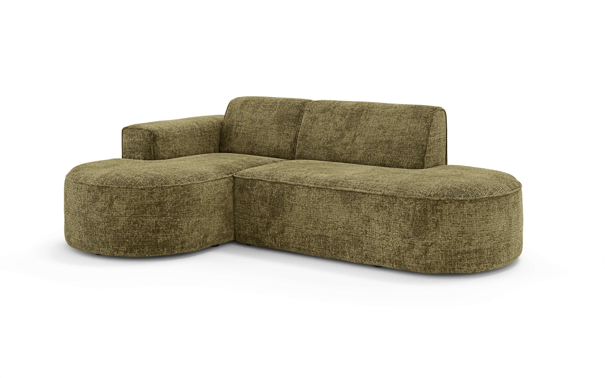 OTTO home Ecksofa »ADELLA Design-Sofa mit Recamiere rechts/links, 248/159/76 cm«, L-Form mit Wellenunterfederung, runde Form, auch in Cord