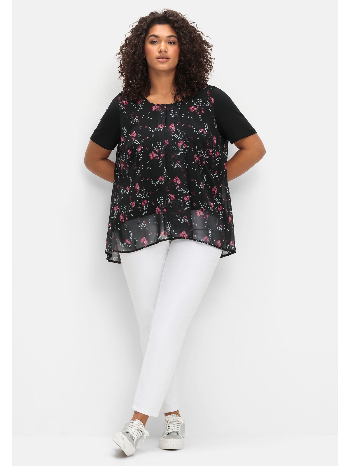 Sheego Blusenshirt »Große Größen«, aus Jersey und Chiffon