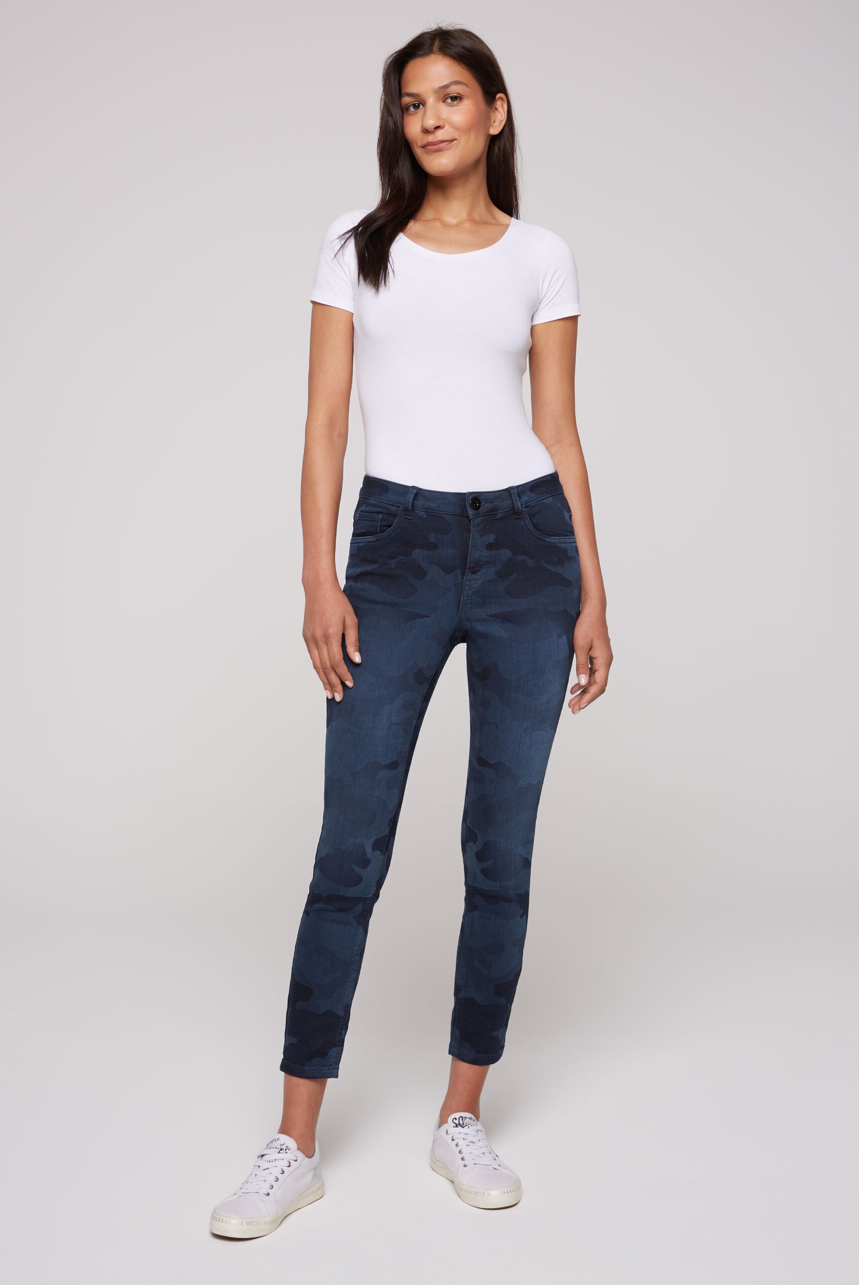 SOCCX Slim-fit-Jeans, mit verkürztem Bein